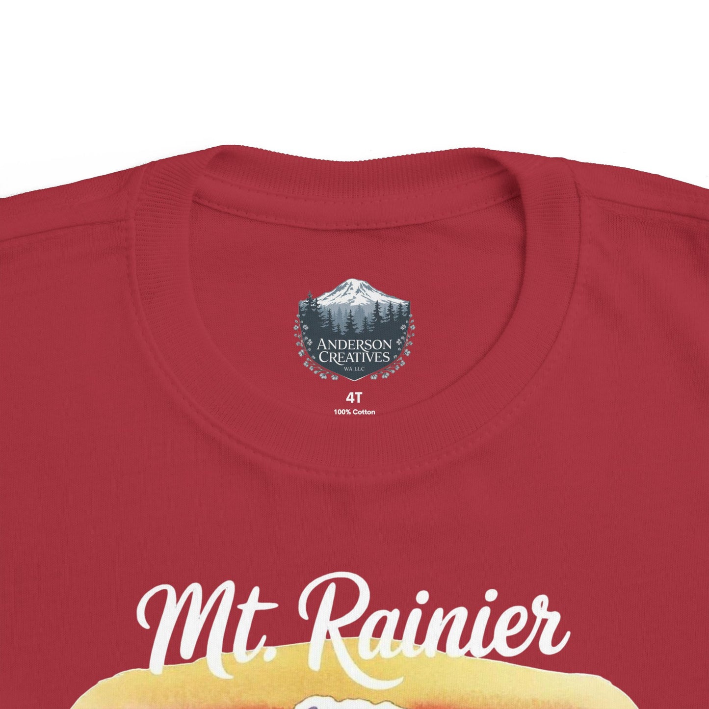Mt. Rainier - Washington Floral Sunset Toddler Tee