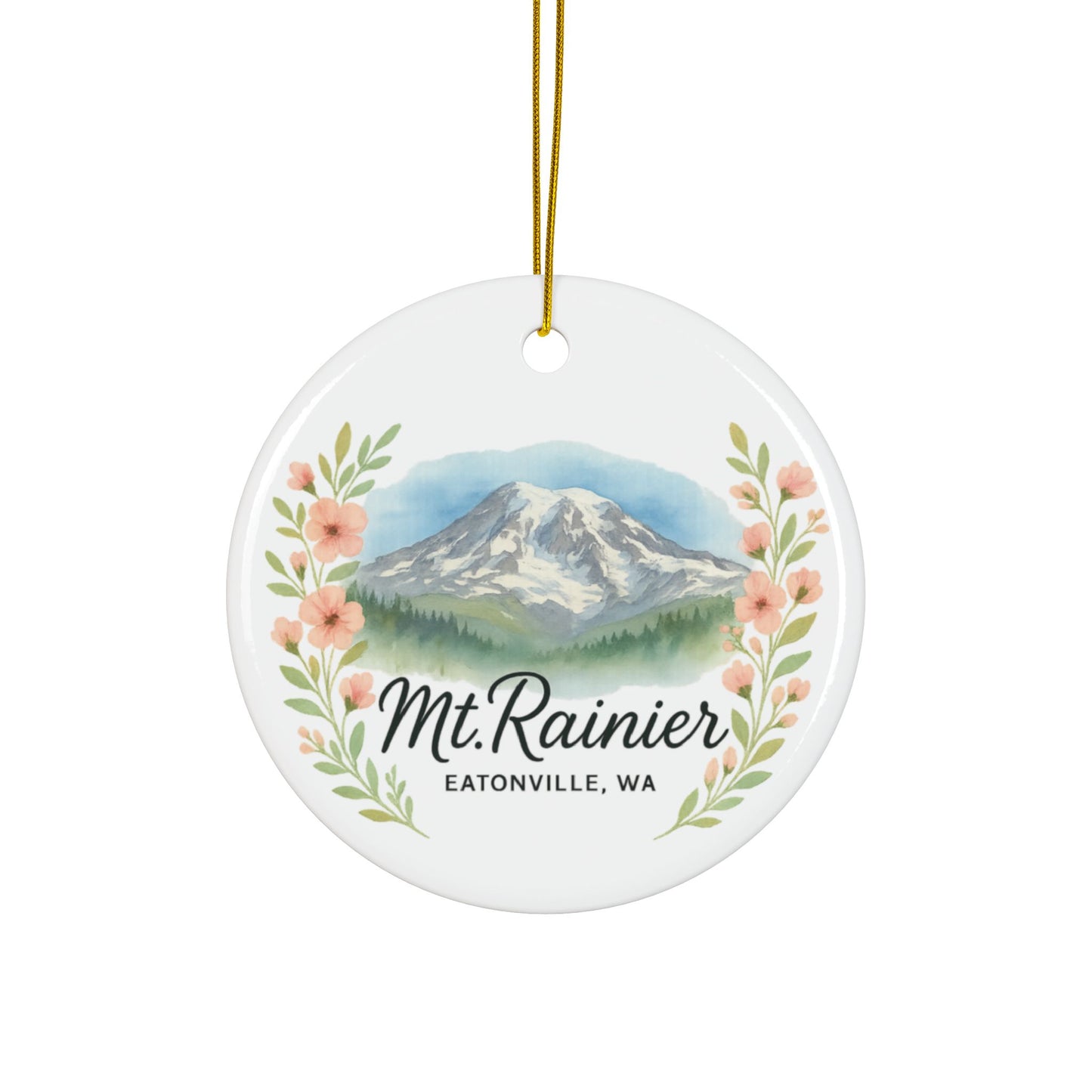 Mt. Rainier - Eatonville, WA Floral Ornament