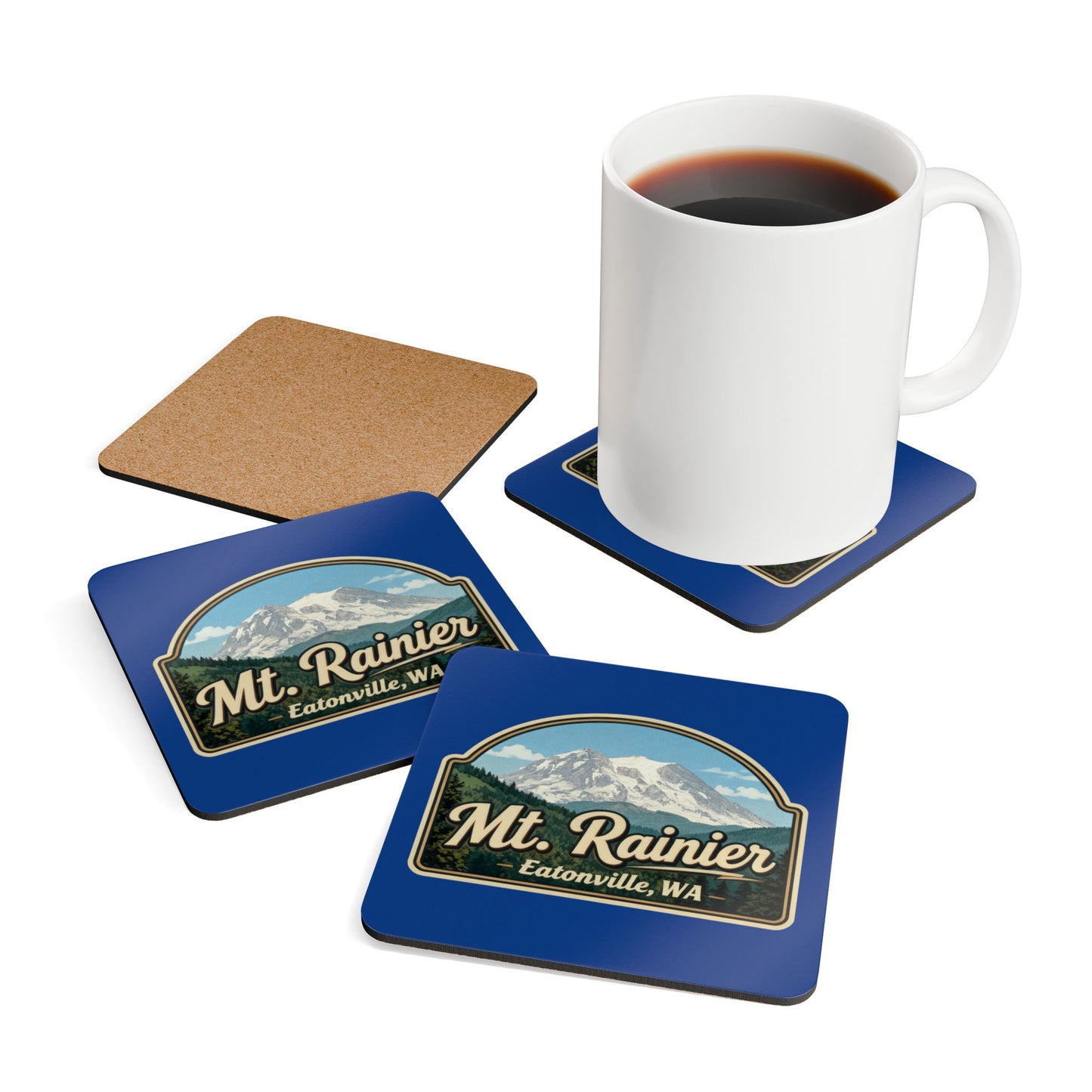 Mt. Rainier - Eatonville, WA Vintage Coaster Set