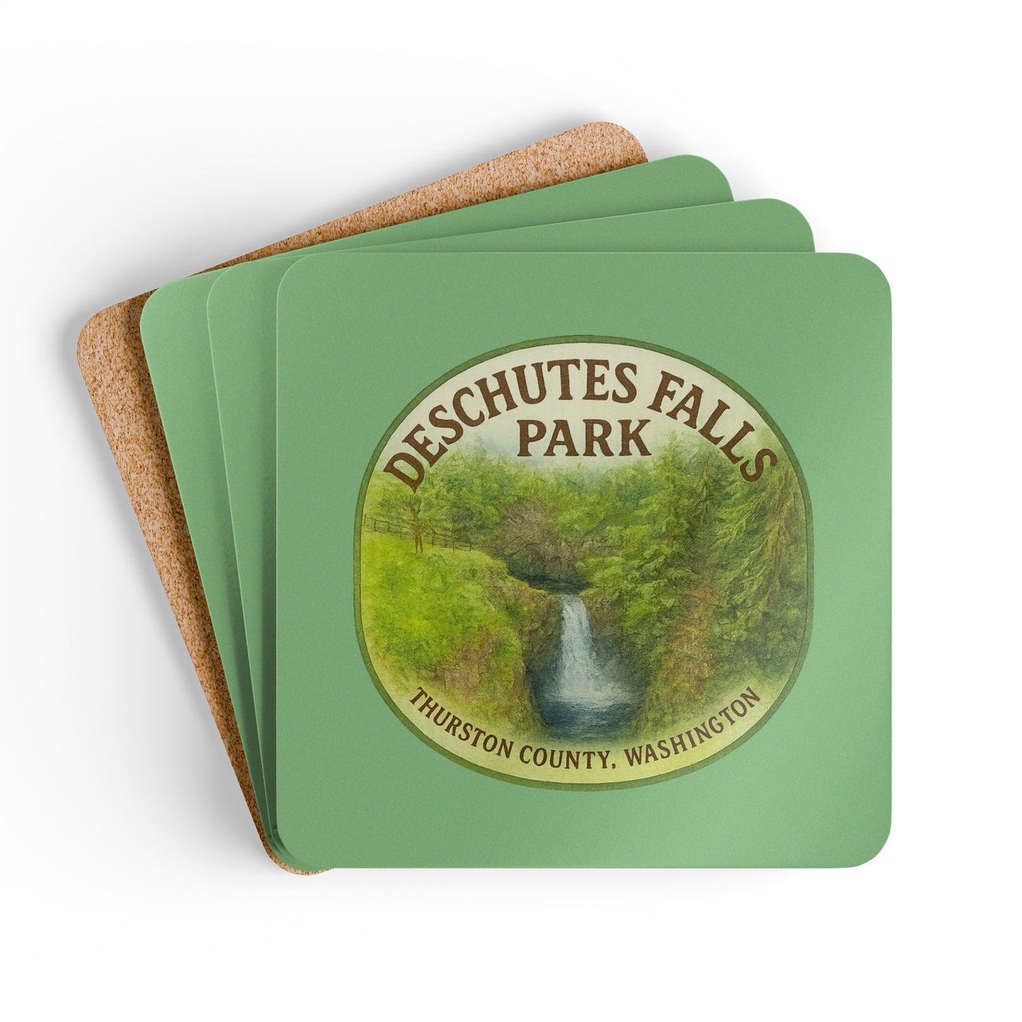 Deschutes Falls Park - Thurston County, Washington Coaster Set