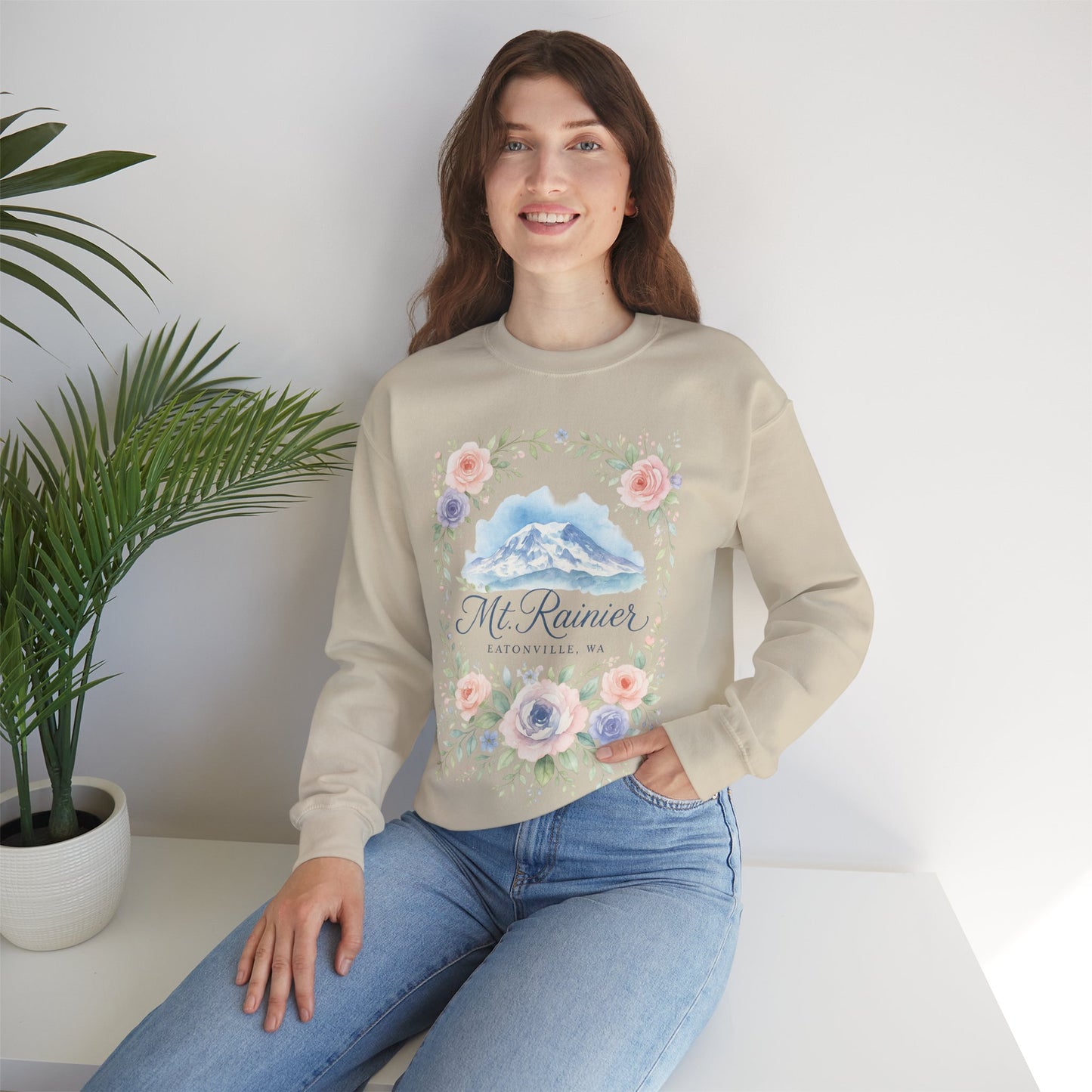 Mt. Rainier -  Eatonville, WA Rose Garden Sweatshirt