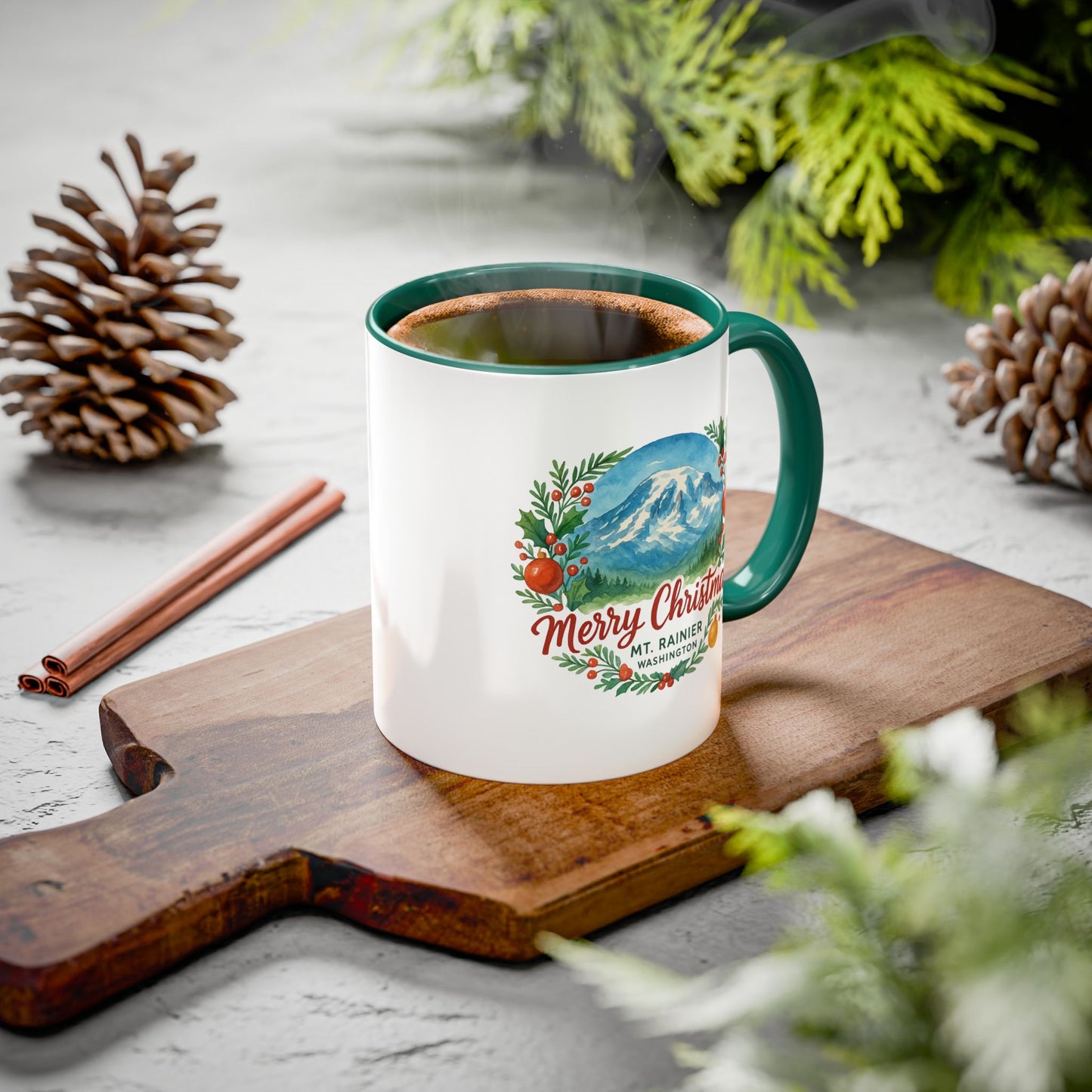 Mt. Rainier - Washington Merry Christmas Mug