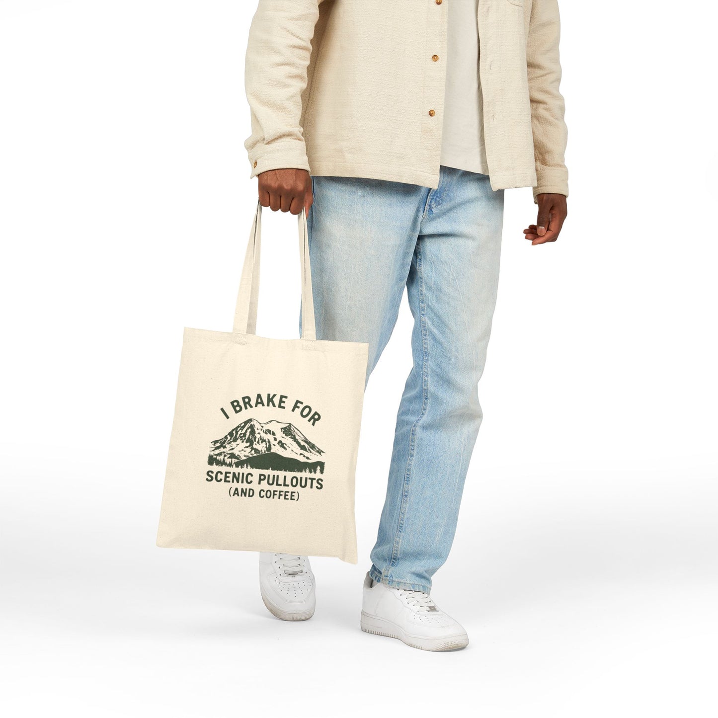 I Brake For Scenic Pullouts (And Coffee) Canvas Tote Bag