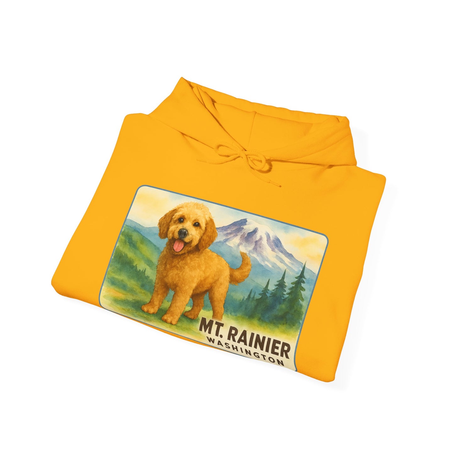 Mt. Rainier - Washington Golden Doodle Hoodie