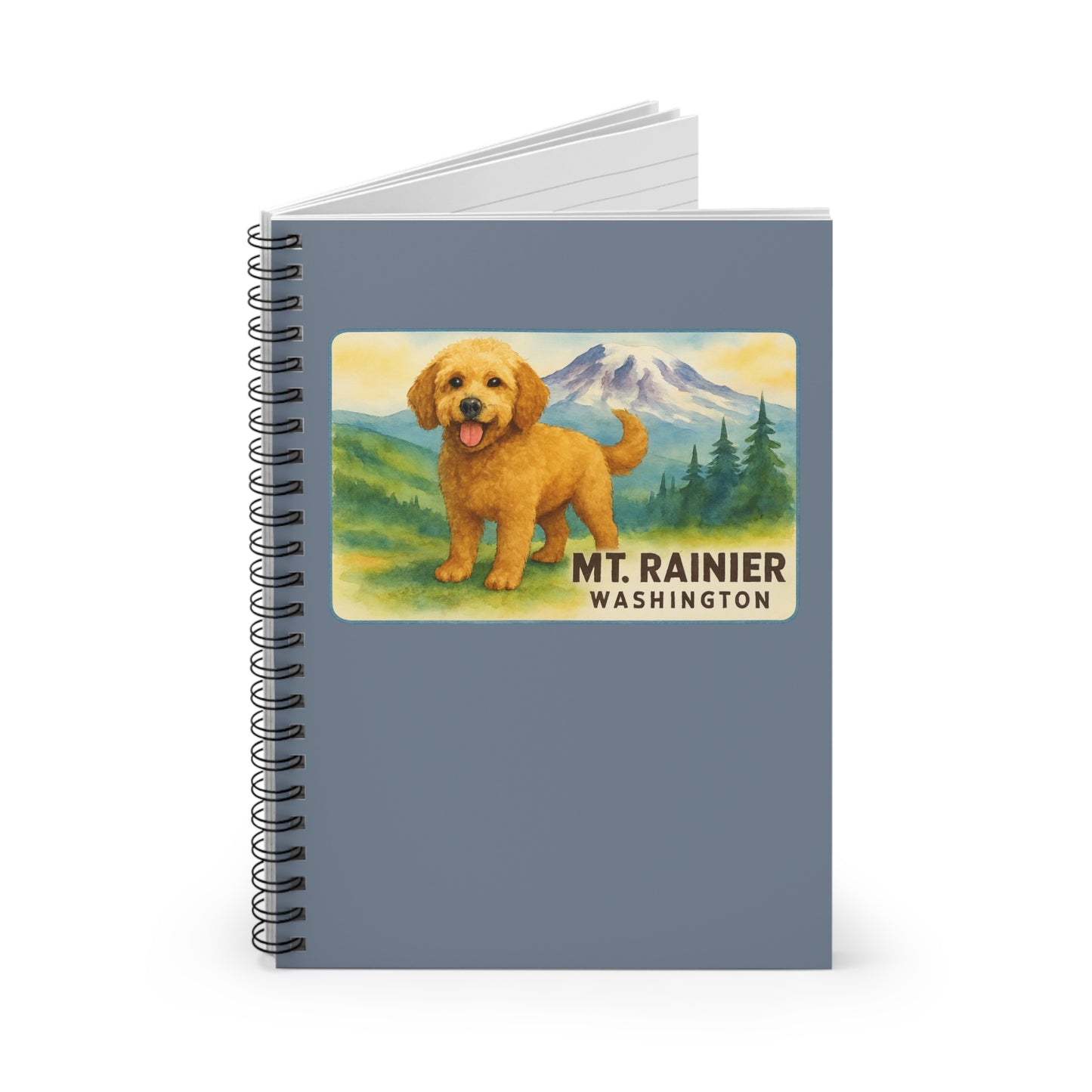 Mt. Rainier - Washington Golden Doodle Spiral Notebook