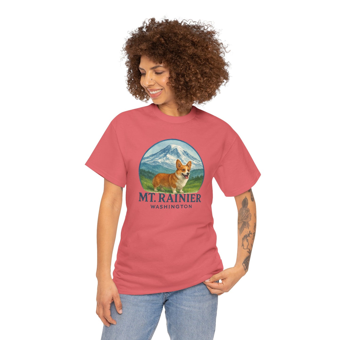 Mt. Rainier - Washington Corgi T-Shirt