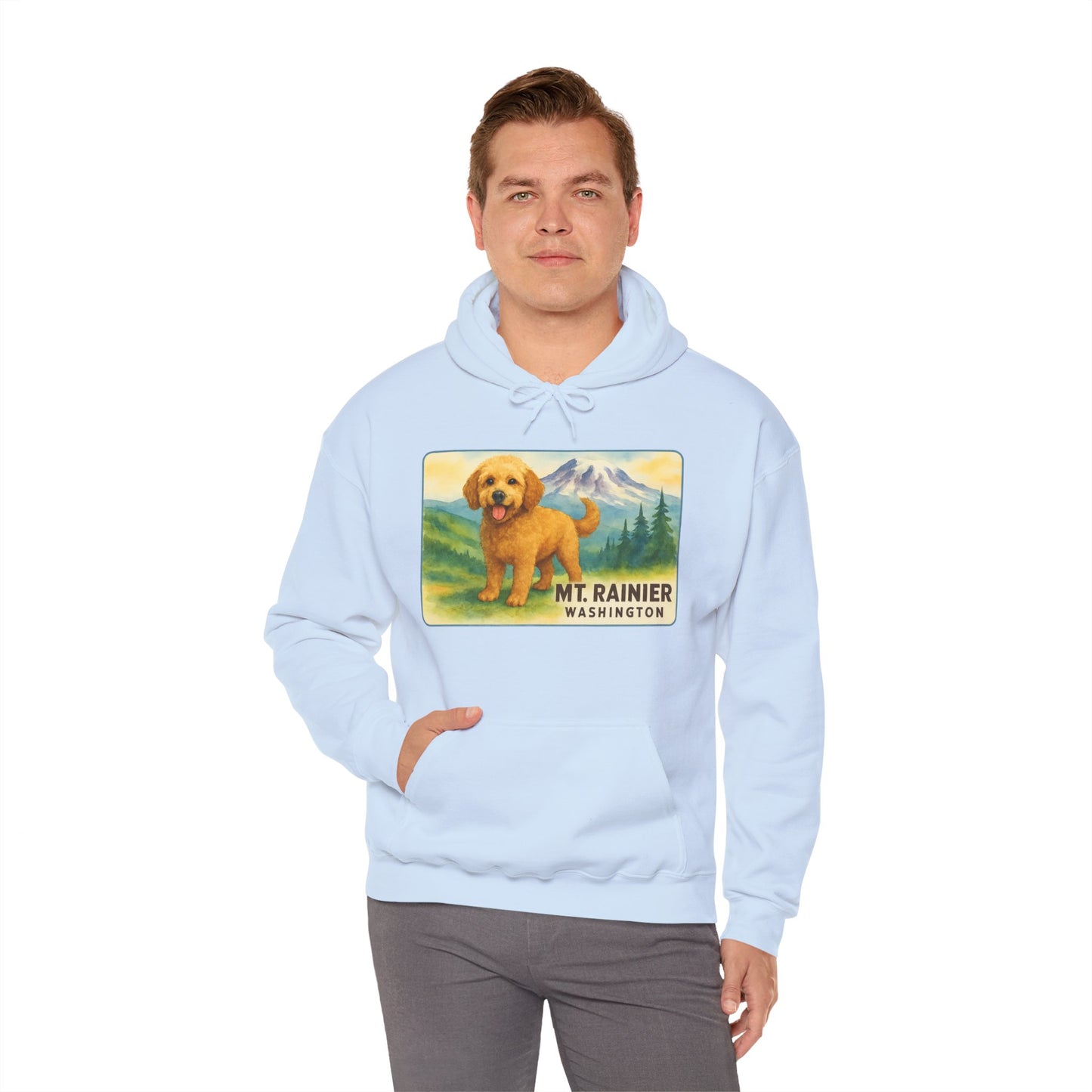 Mt. Rainier - Washington Golden Doodle Hoodie