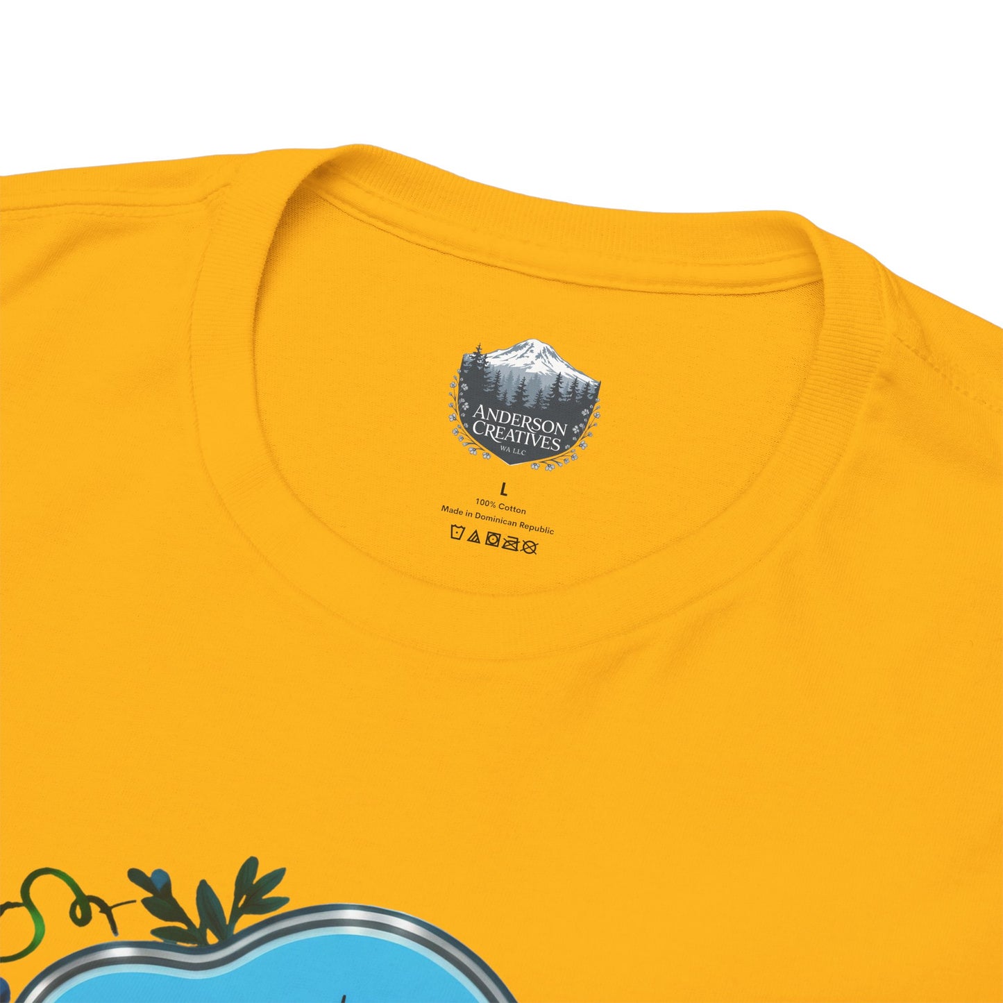 Floral Blue Seattle City Skyline T-Shirt