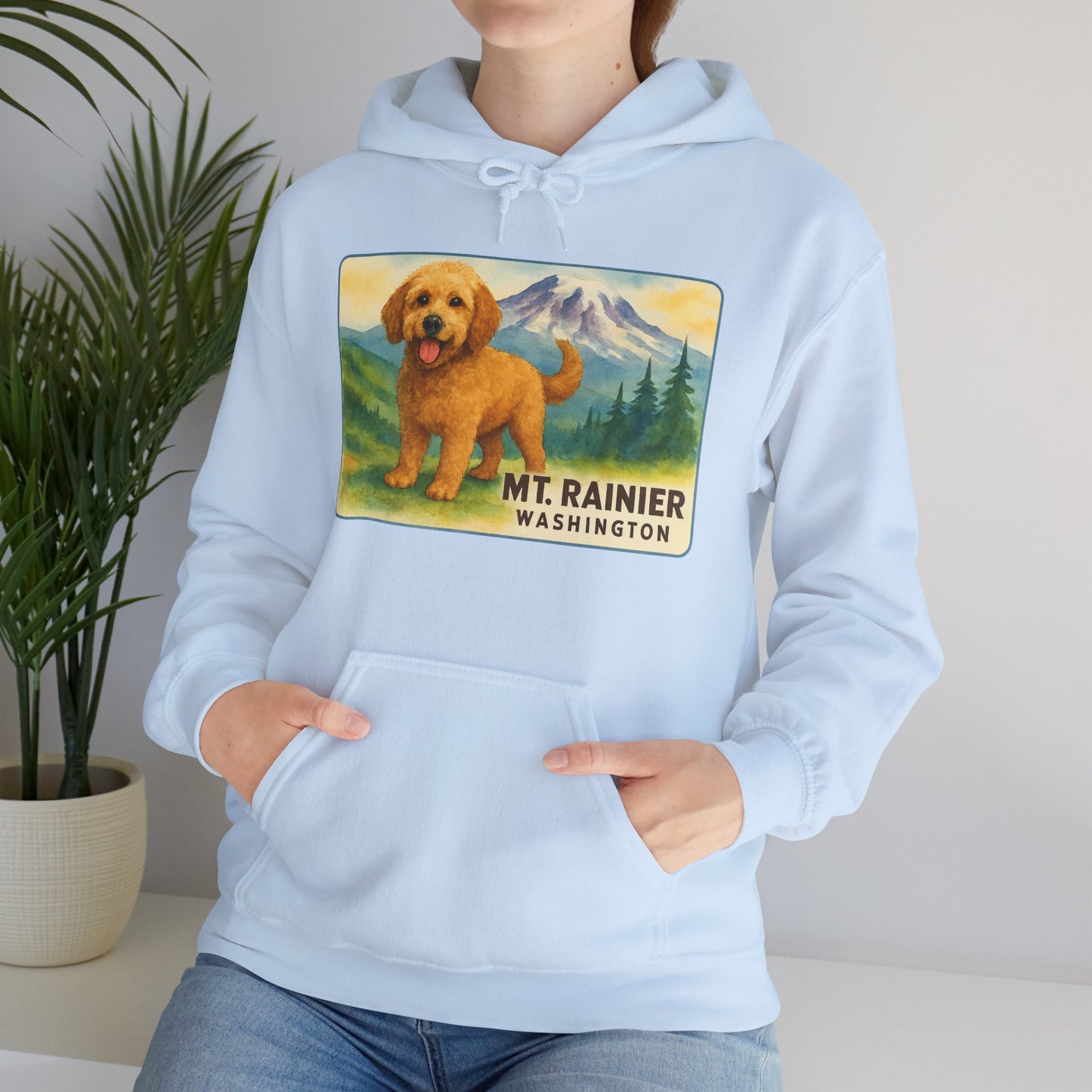 Mt. Rainier - Washington Golden Doodle Hoodie