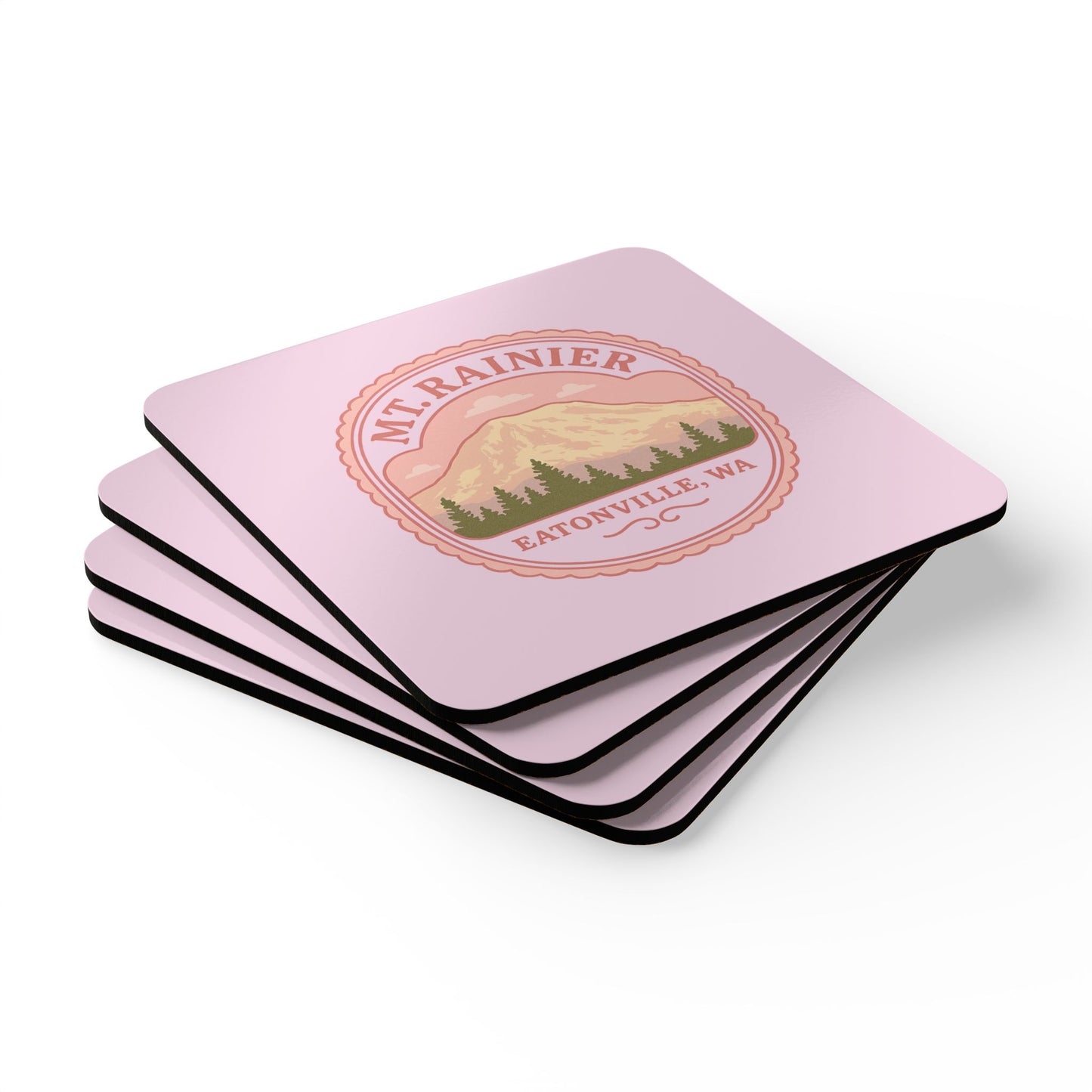 Mt. Rainier - Eatonville, WA Coquette Coaster Set