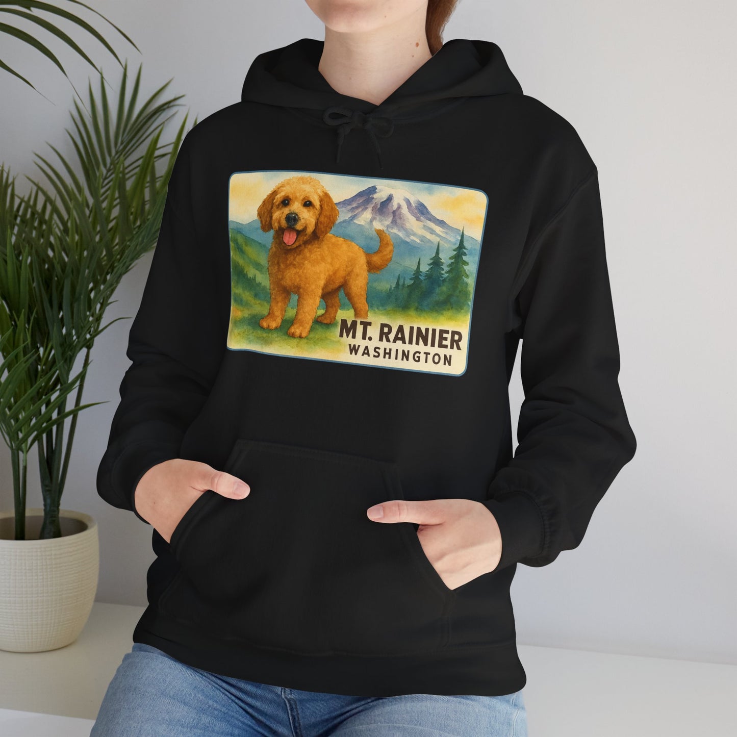 Mt. Rainier - Washington Golden Doodle Hoodie