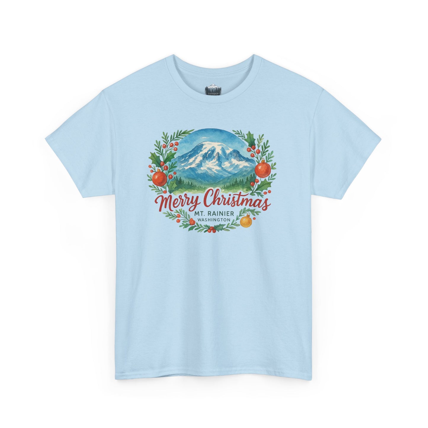 Mt. Rainier - Washington Merry Christmas T-Shirt
