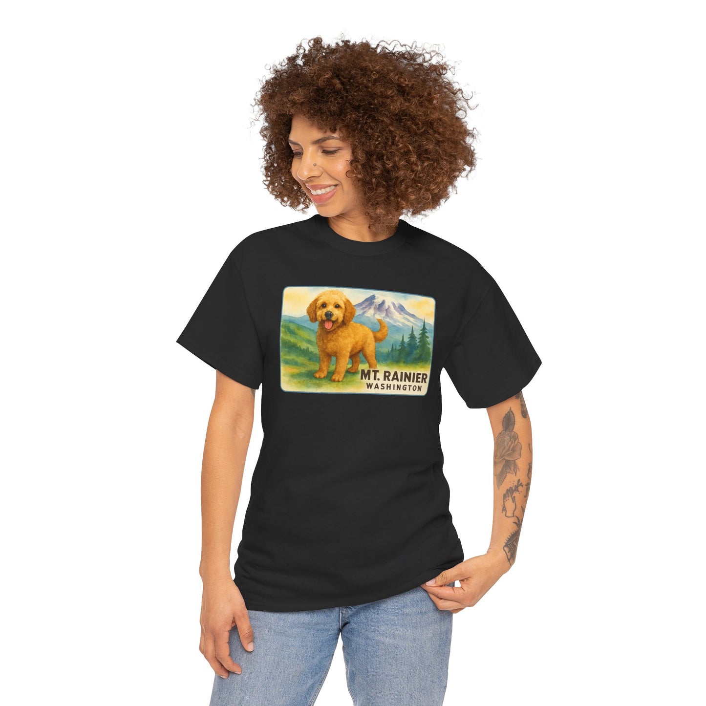 Mt. Rainier - Washington Golden Doodle T-Shirt