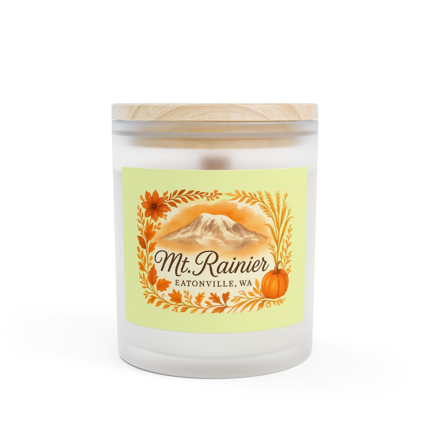 Mt. Rainier - Eatonville, WA Fall Harvest Frosted Glass Candle