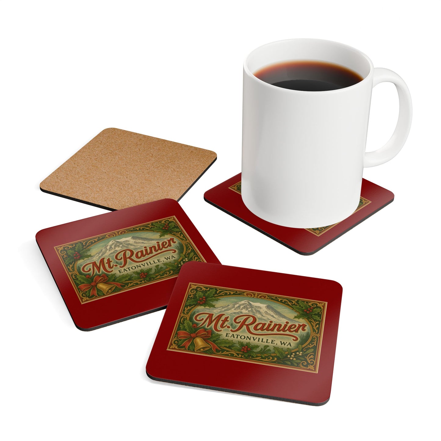 Mt. Rainier - Eatonville, WA Victorian Christmas Coaster Set