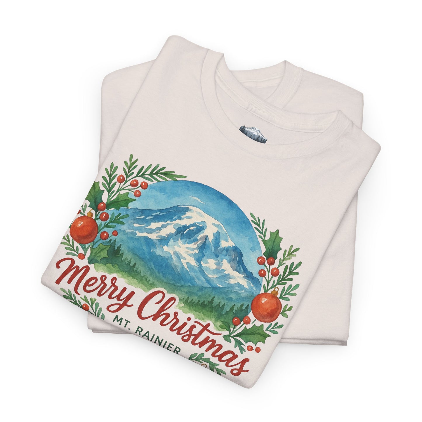 Mt. Rainier - Washington Merry Christmas T-Shirt