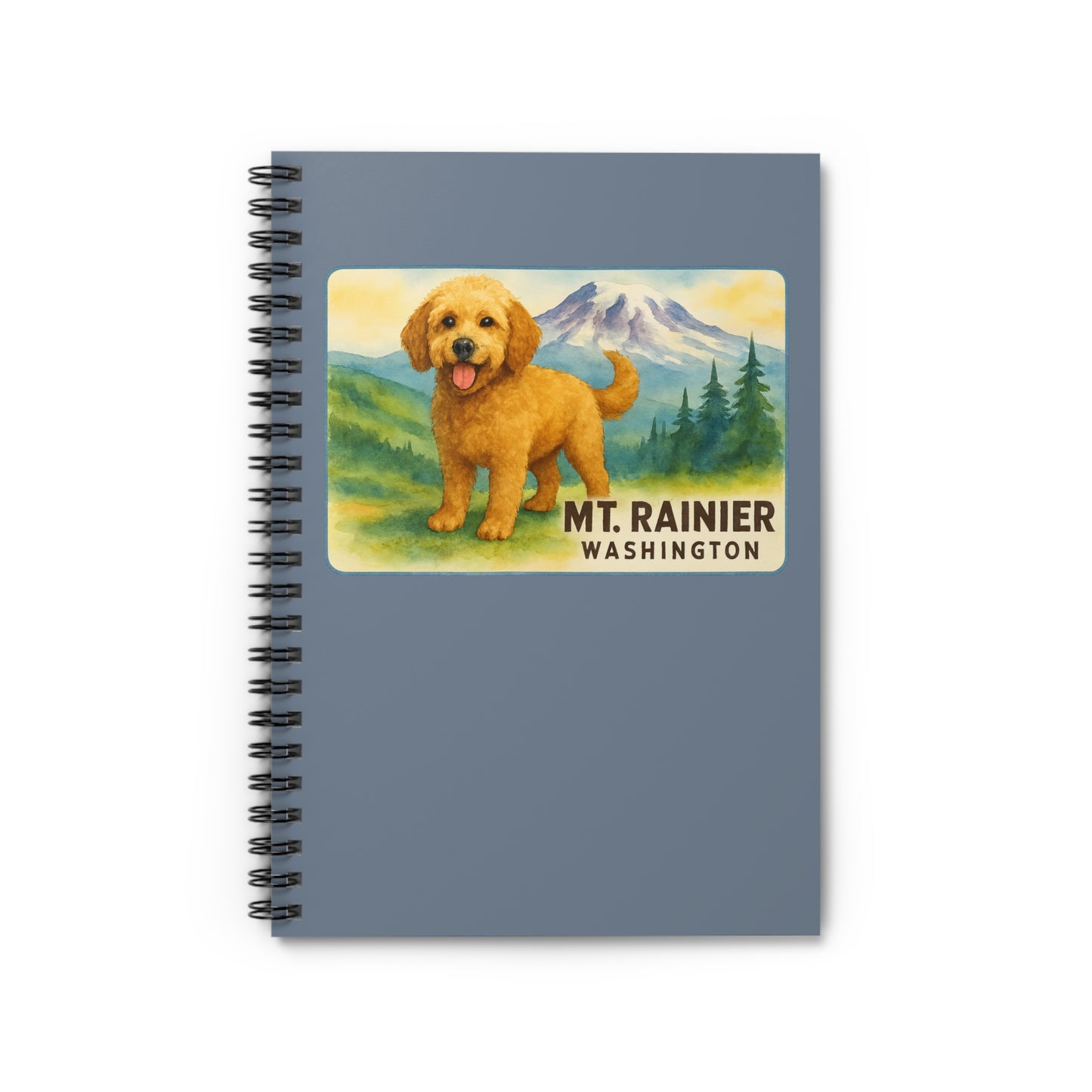 Mt. Rainier - Washington Golden Doodle Spiral Notebook