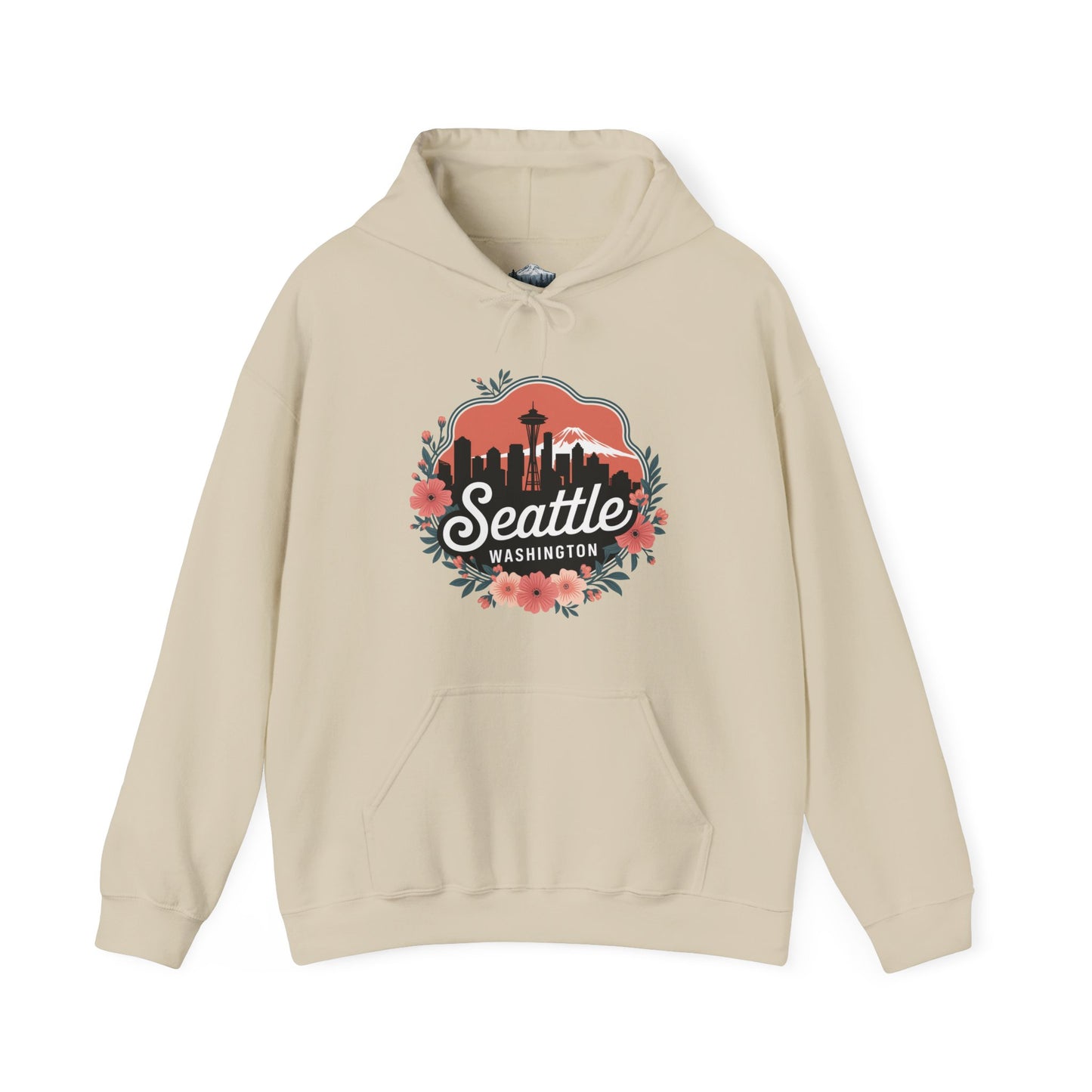 Floral Seattle City Skyline Hoodie
