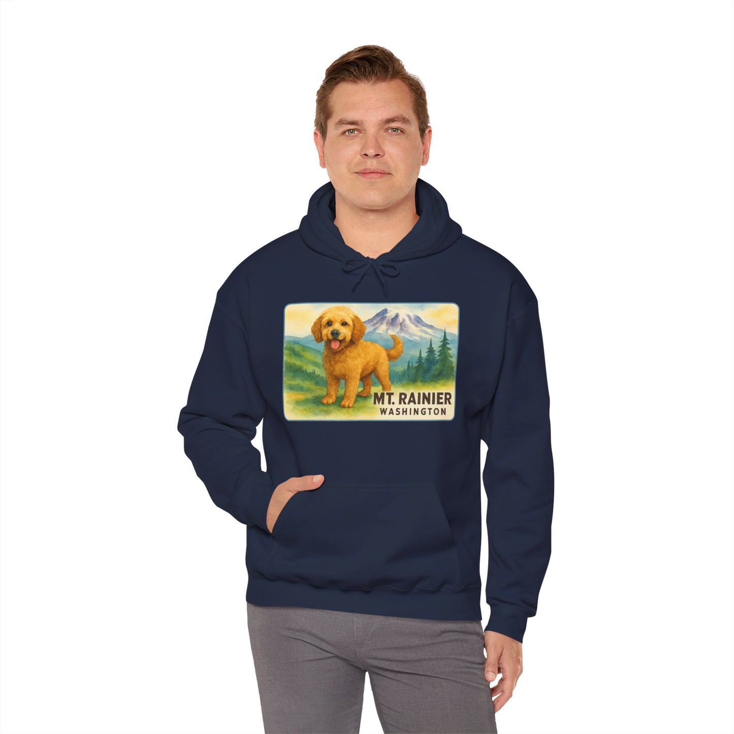 Mt. Rainier - Washington Golden Doodle Hoodie