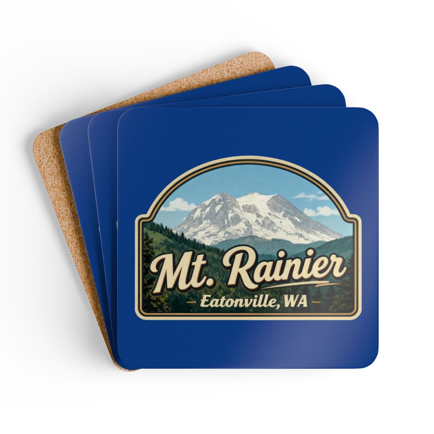 Mt. Rainier - Eatonville, WA Vintage Coaster Set