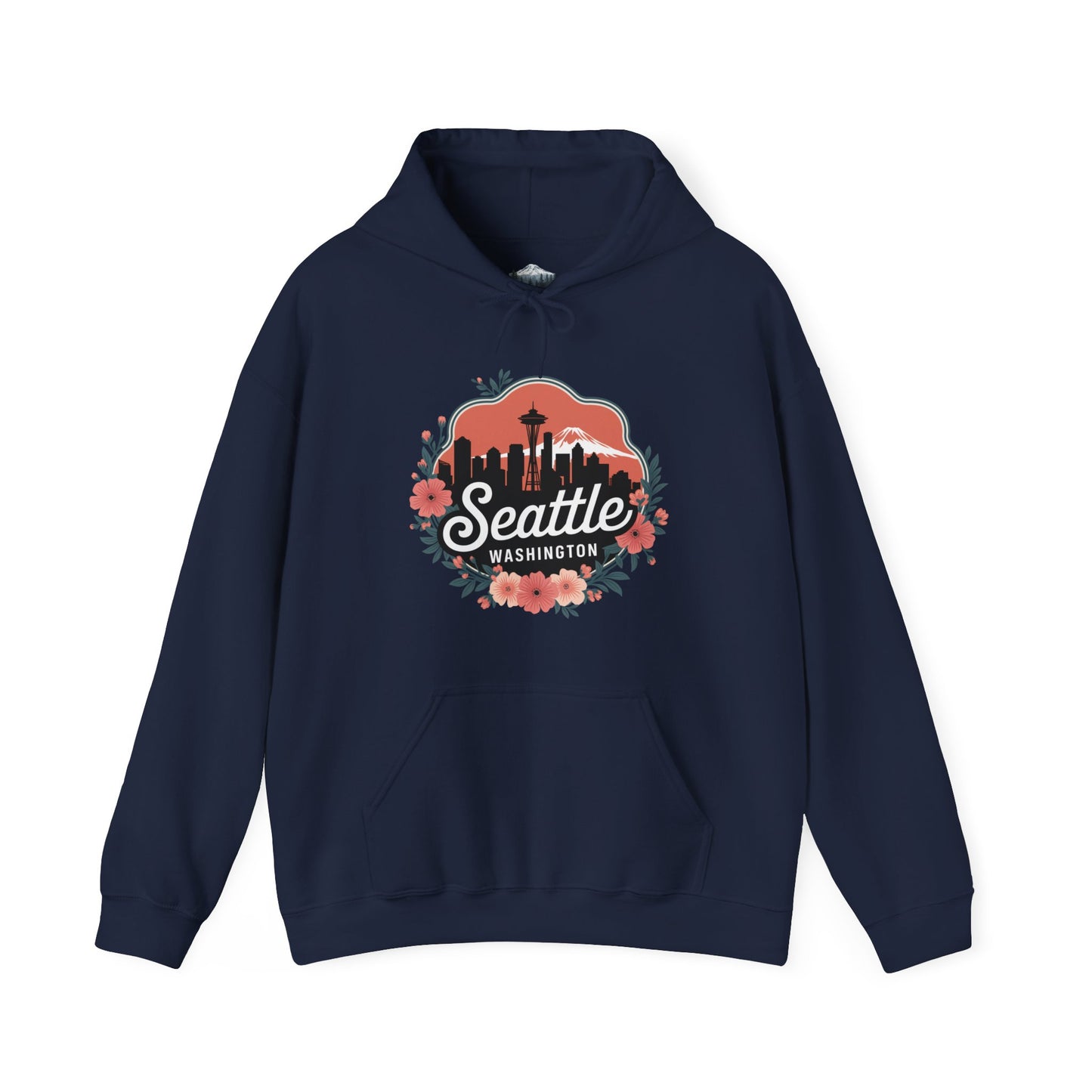Floral Seattle City Skyline Hoodie