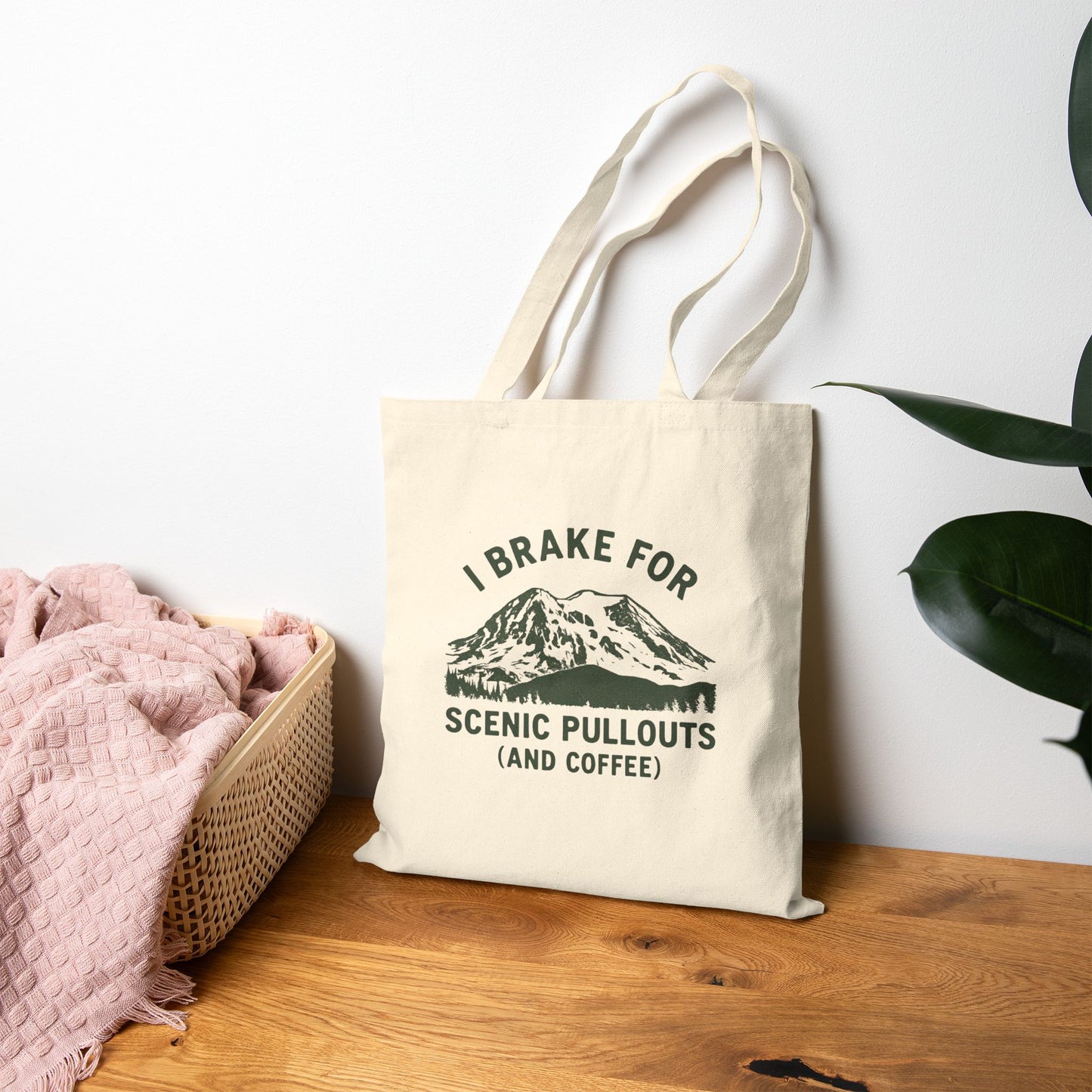 I Brake For Scenic Pullouts (And Coffee) Canvas Tote Bag