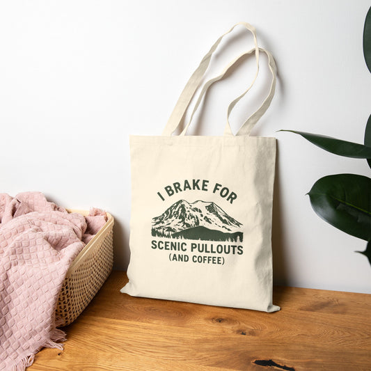 I Brake For Scenic Pullouts (And Coffee) Canvas Tote Bag