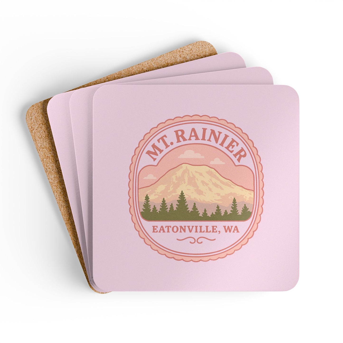 Mt. Rainier - Eatonville, WA Coquette Coaster Set