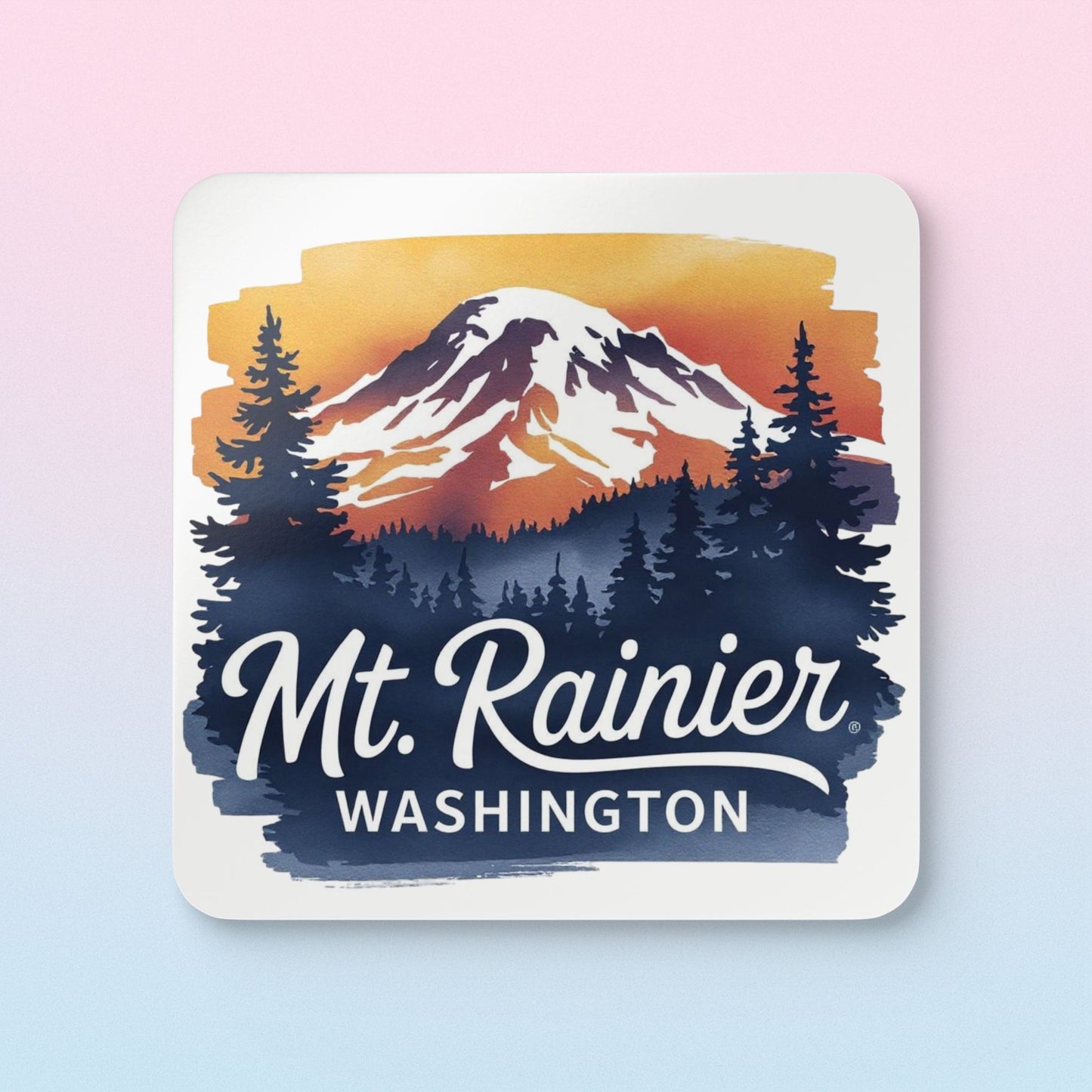 Mt. Rainier - Washington Sunset Coaster Set