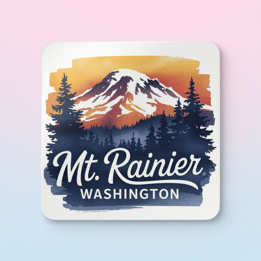 Mt. Rainier - Washington Sunset Coaster Set