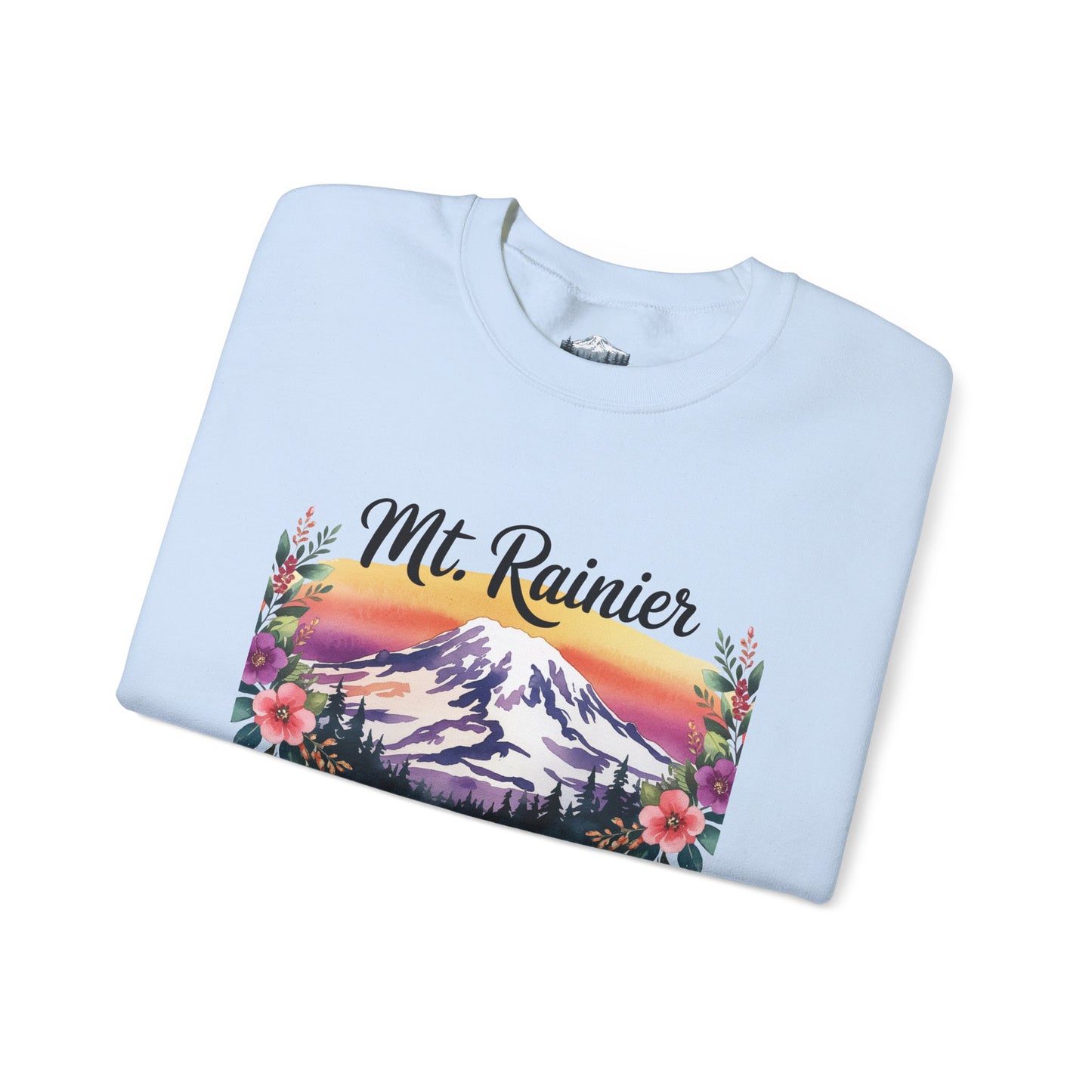 Mt. Rainier - Washington Floral Sunset Sweatshirt