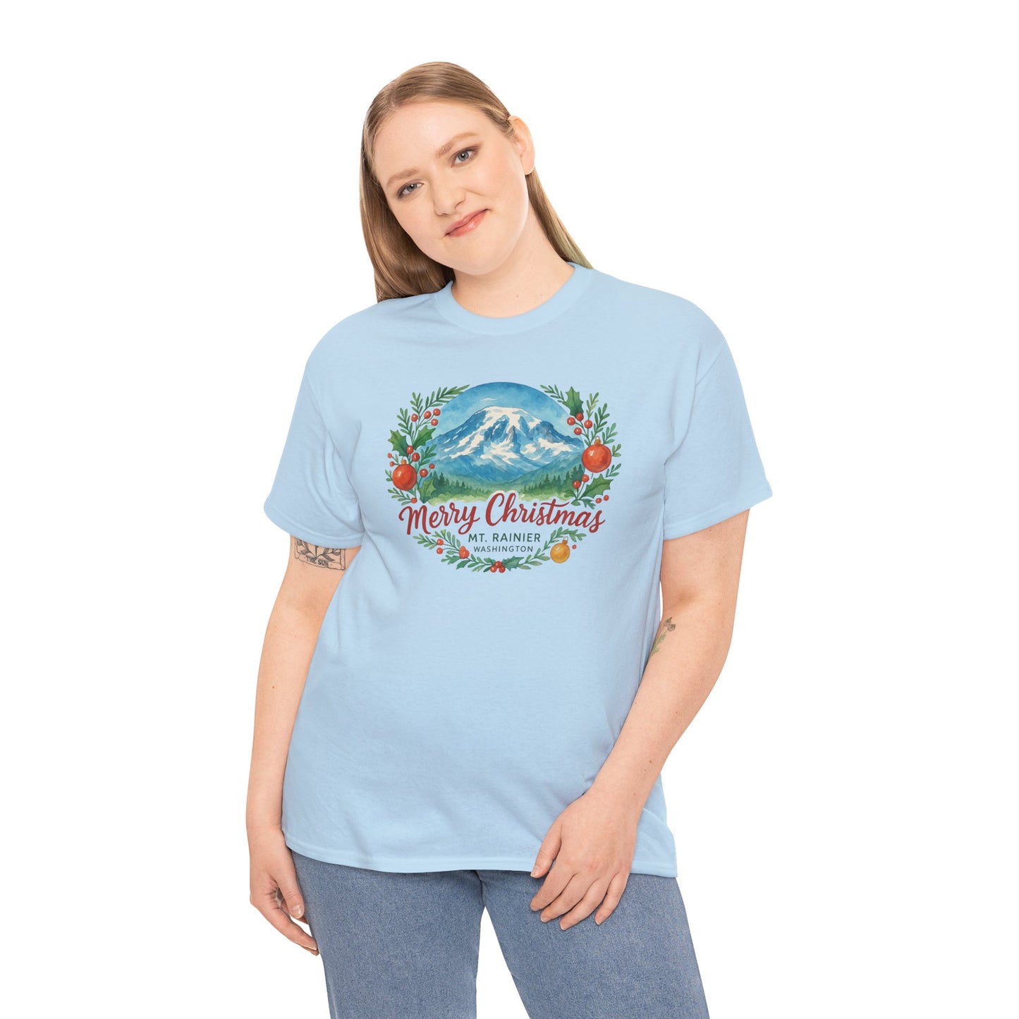 Mt. Rainier - Washington Merry Christmas T-Shirt