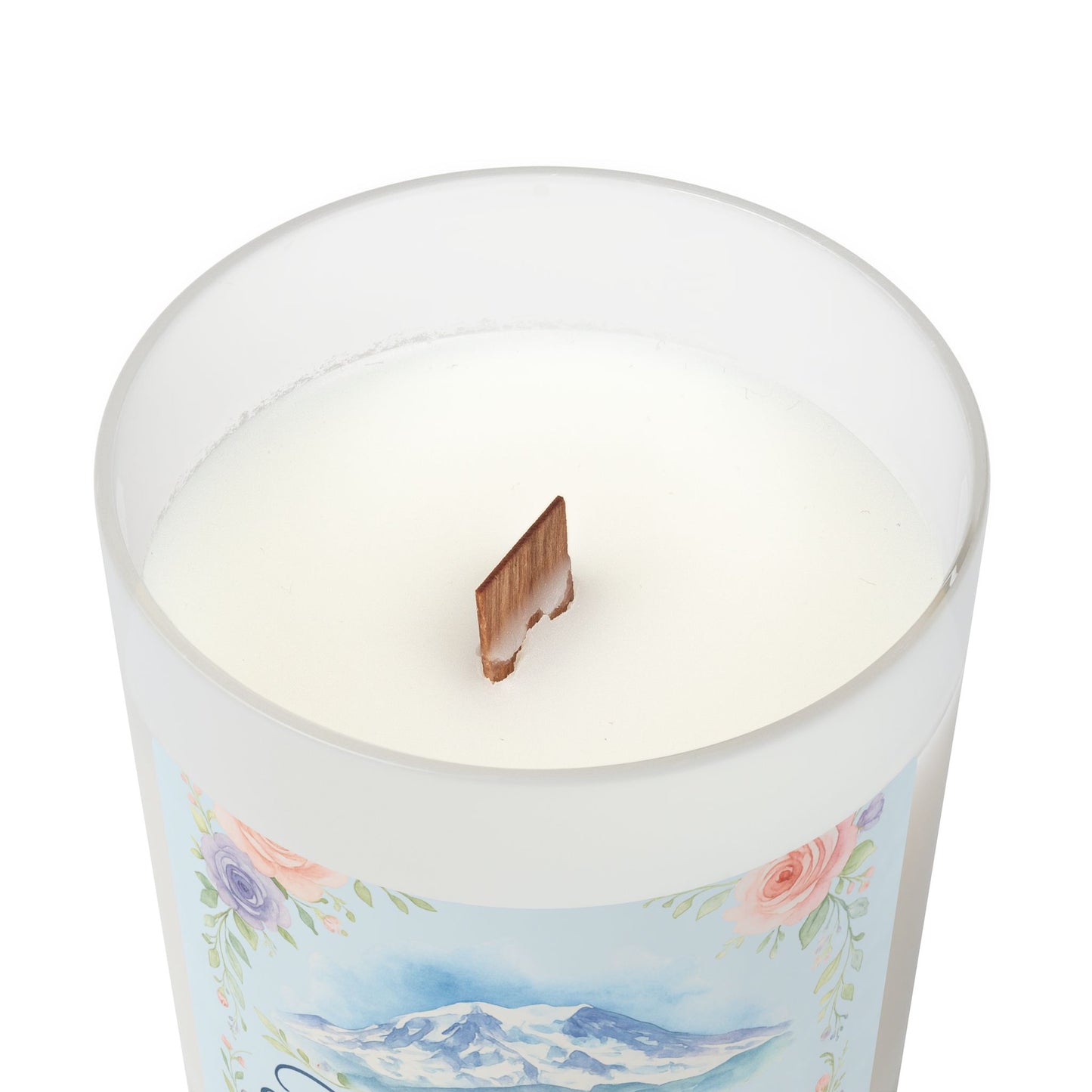 Mt. Rainier - Eatonville, WA Rose Garden Frosted Glass Candle