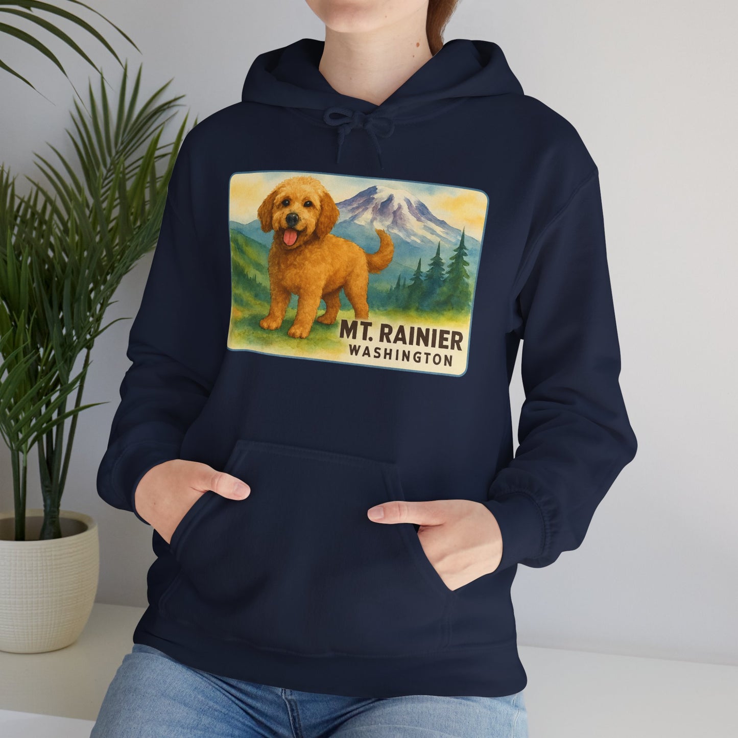 Mt. Rainier - Washington Golden Doodle Hoodie