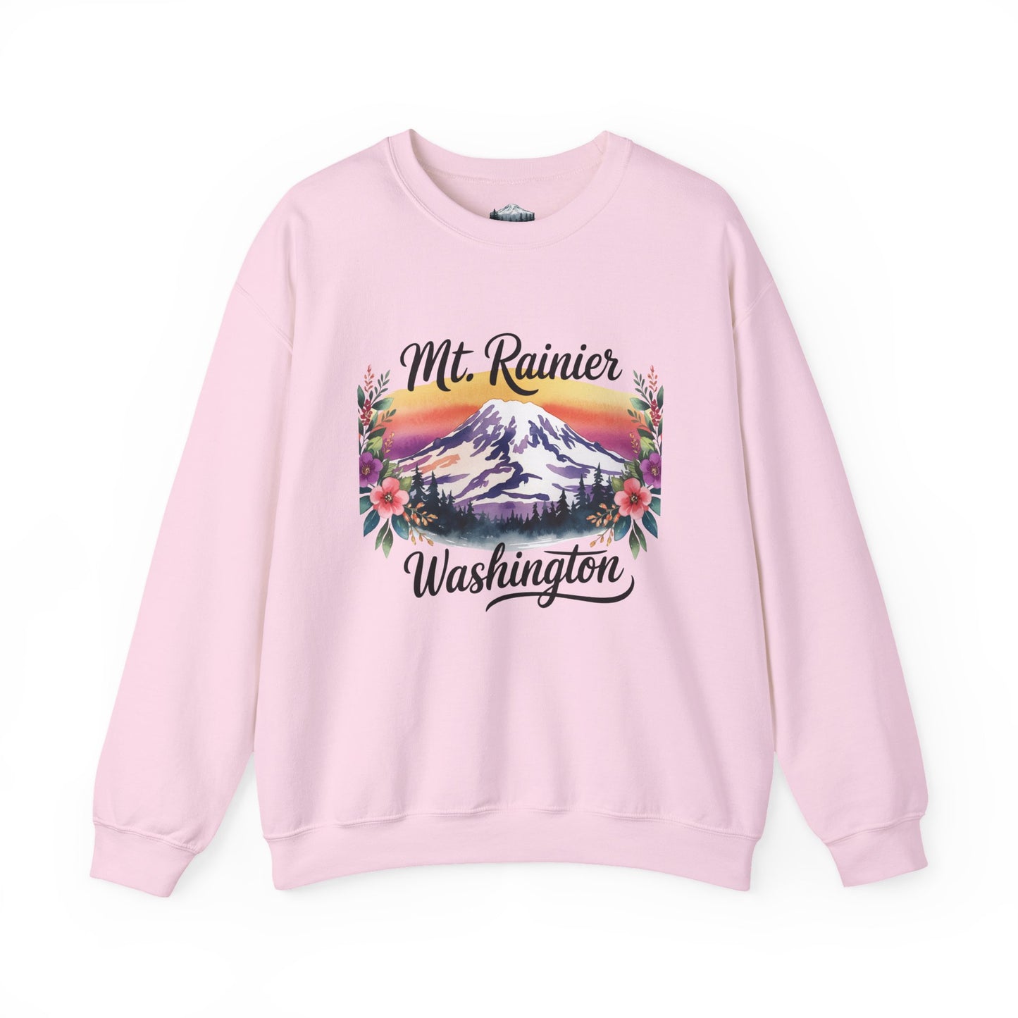 Mt. Rainier - Washington Floral Sunset Sweatshirt