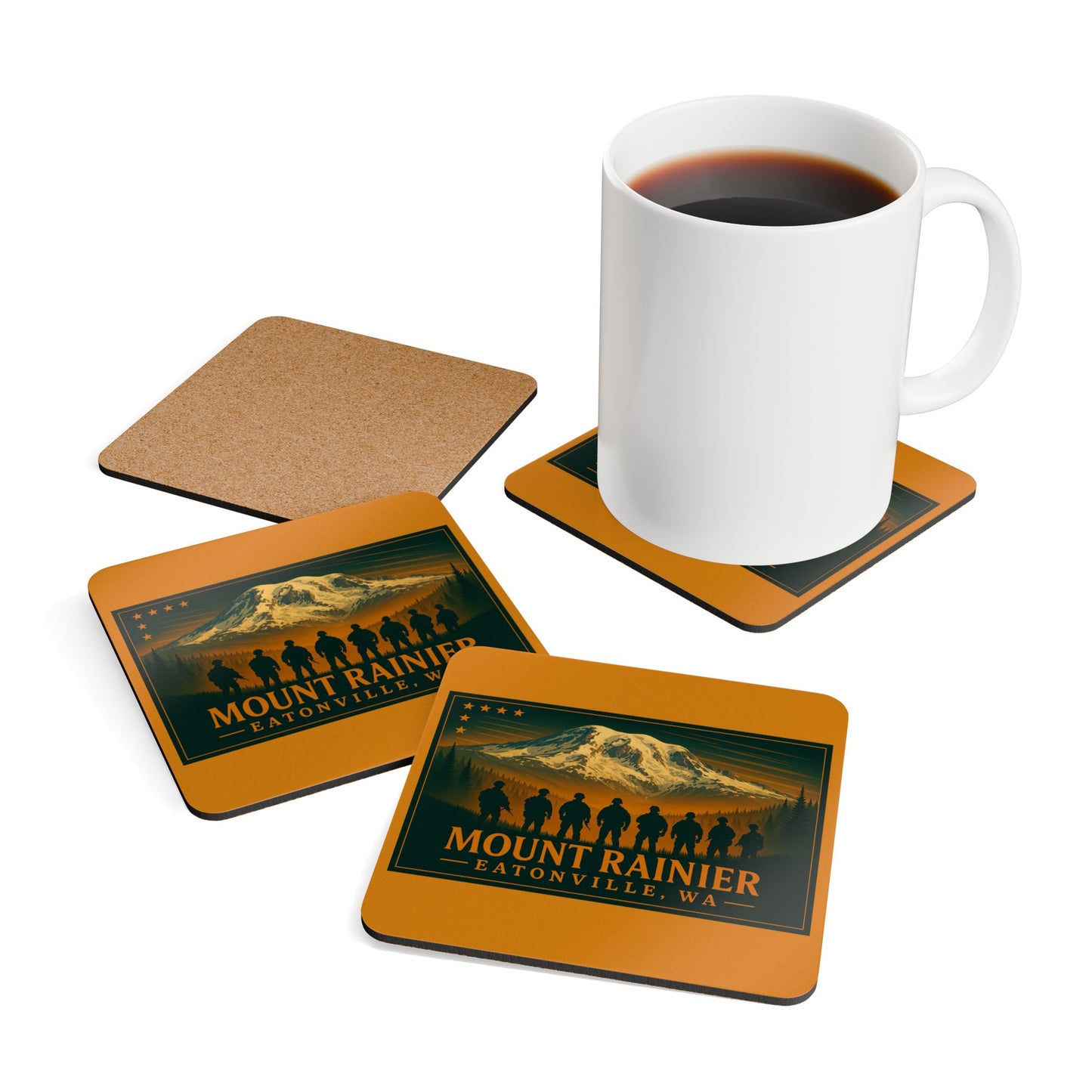 Mount Rainier - Eatonville, WA Military Coaster Set