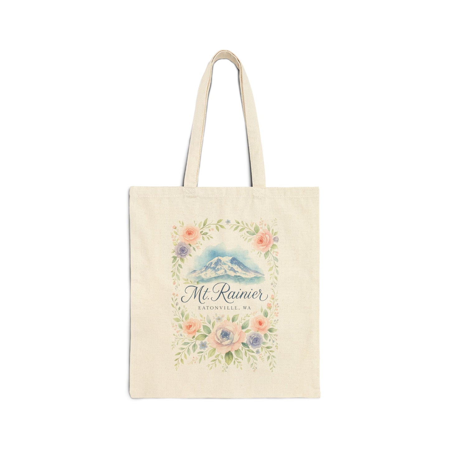 Mt. Rainier - Eatonville, WA Rose Garden Canvas Tote Bag