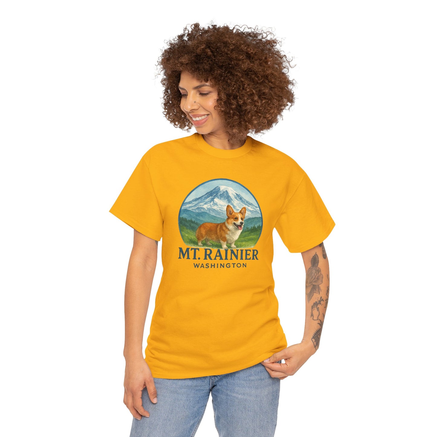 Mt. Rainier - Washington Corgi T-Shirt
