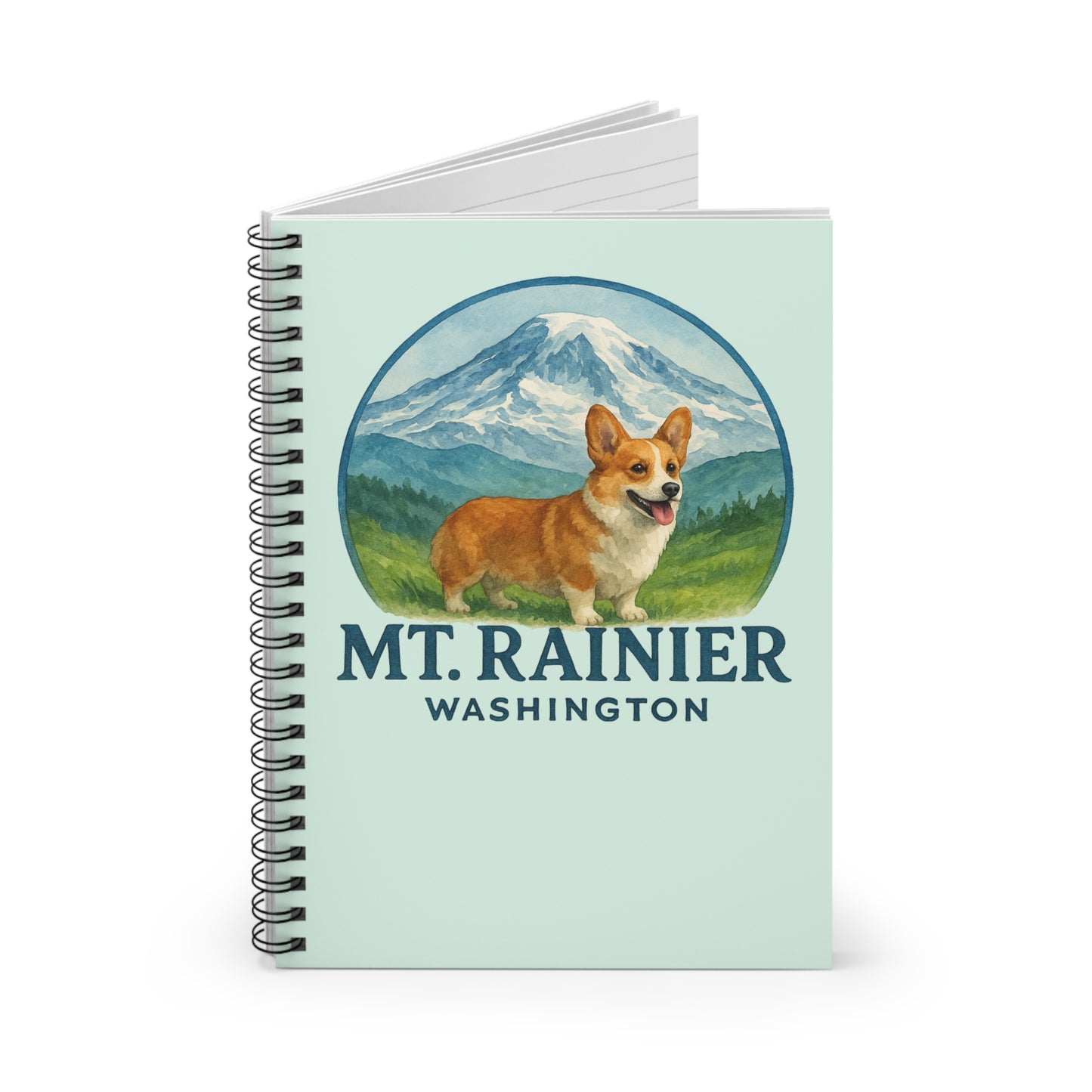 Mt. Rainier - Washington Corgi Spiral Notebook