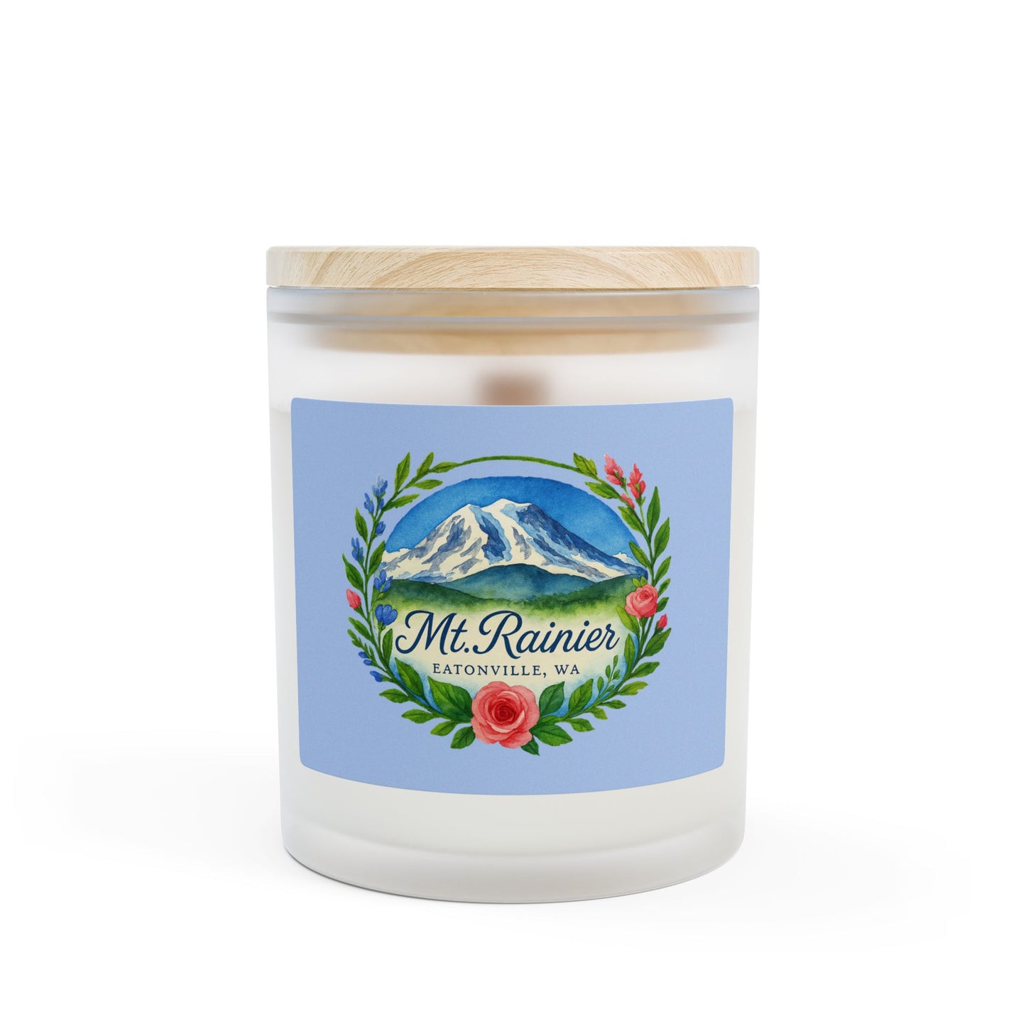 Mt. Rainier - Eatonville, WA Scenic Frosted Glass Candle