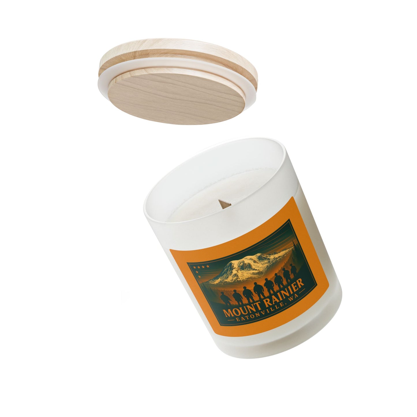 Mount Rainier - Eatonville, WA Military Frosted Glass Candle