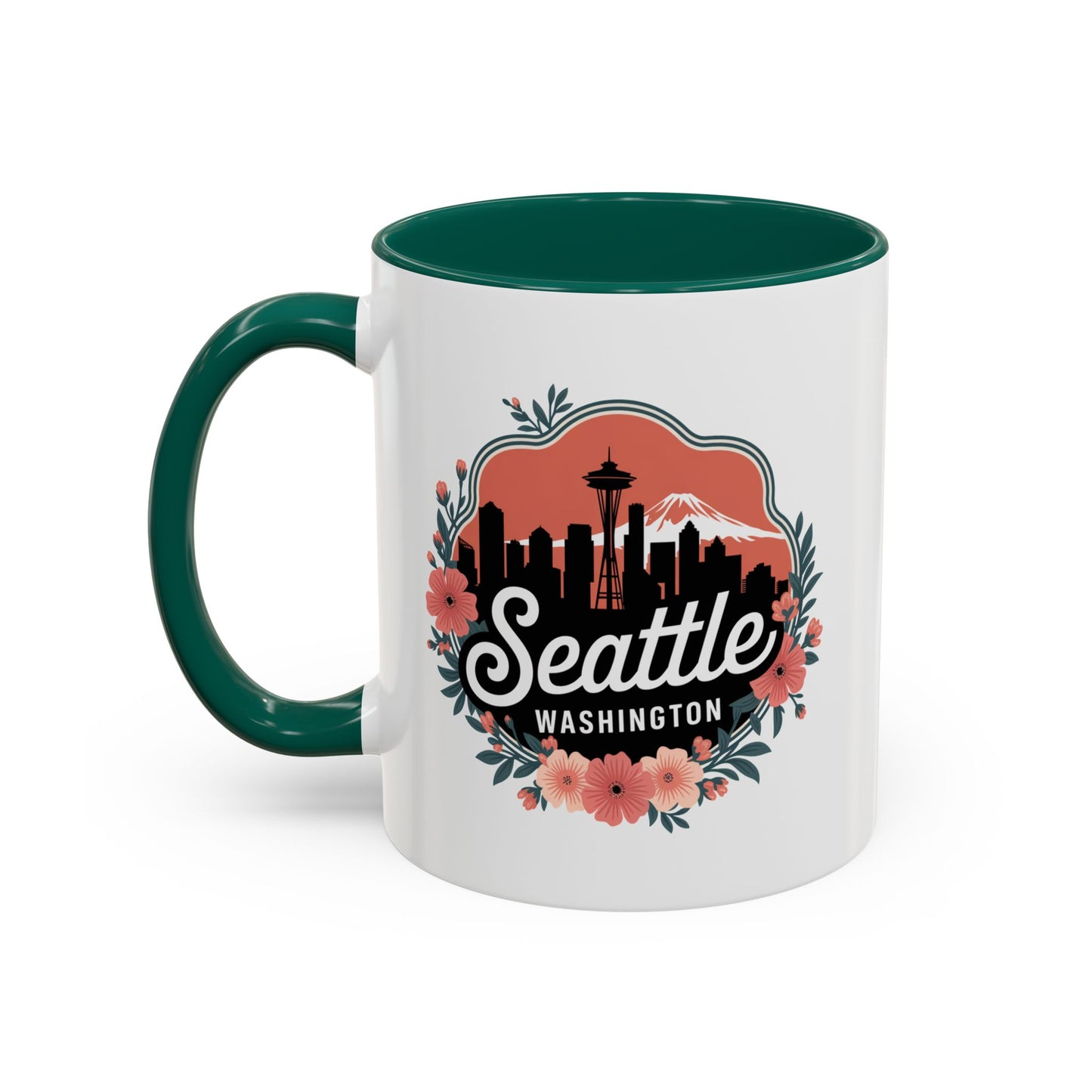 Floral Seattle City Skyline Mug