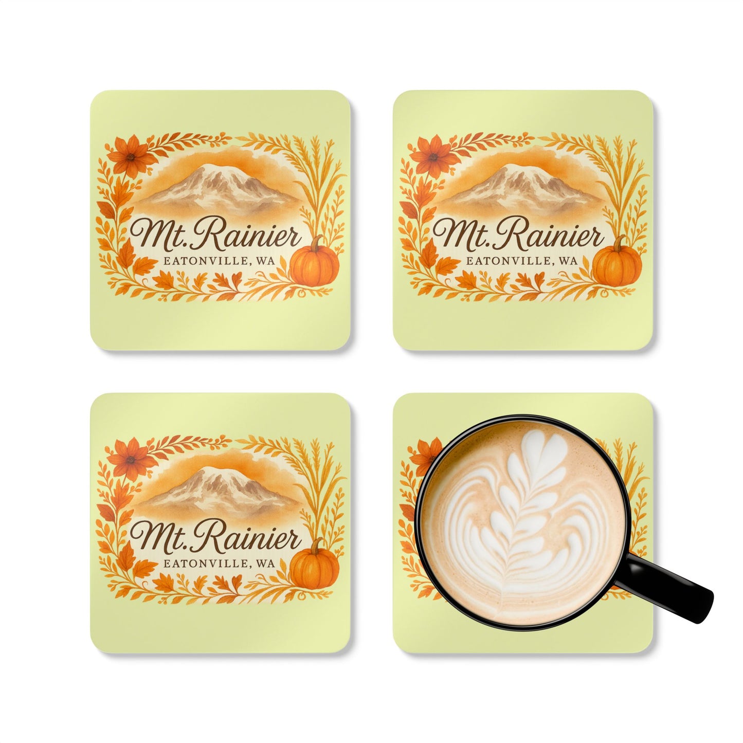 Mt. Rainier - Eatonville, WA Fall Harvest Coaster Set