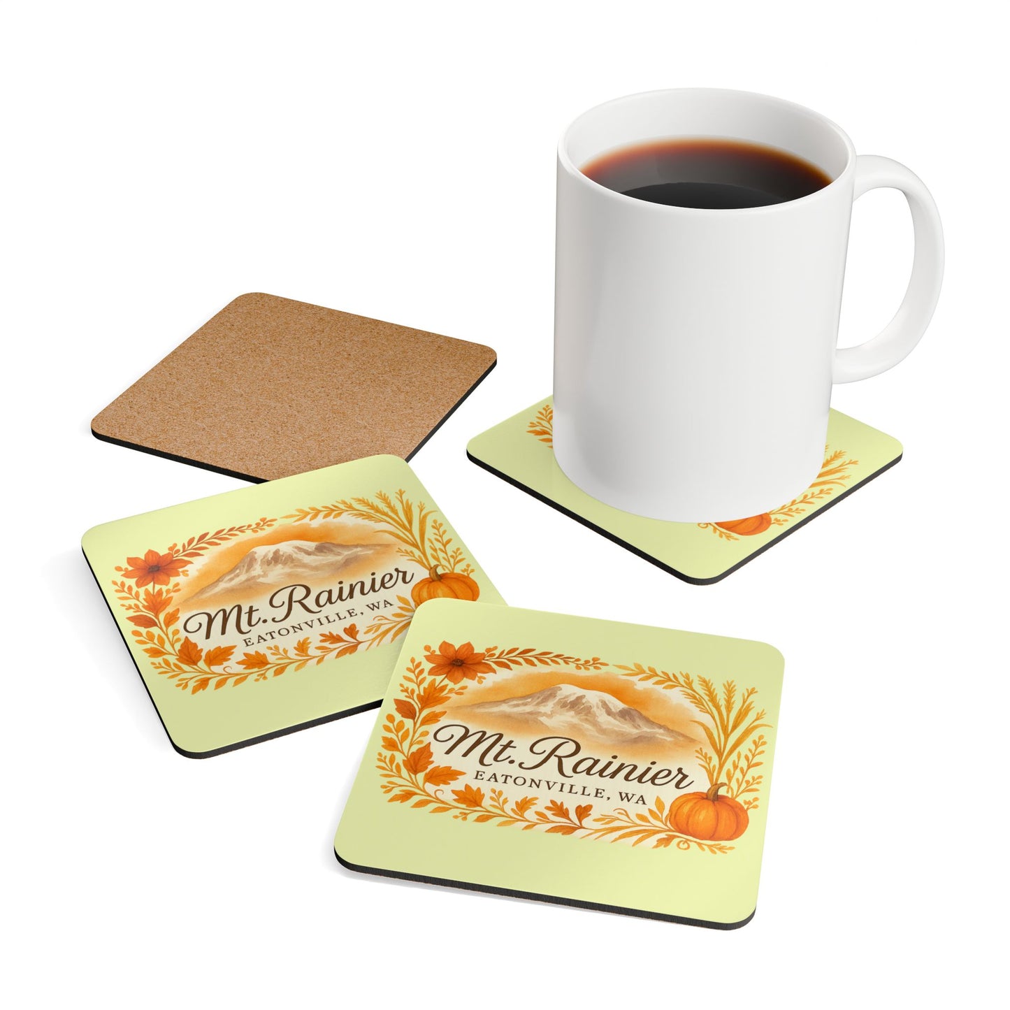 Mt. Rainier - Eatonville, WA Fall Harvest Coaster Set
