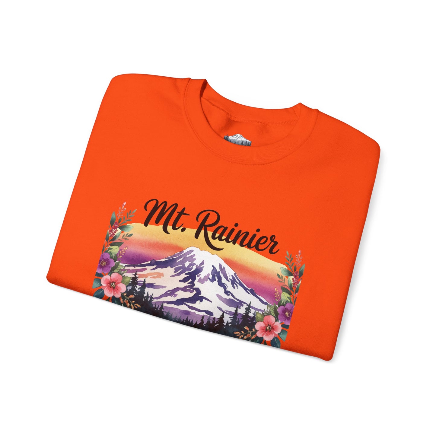 Mt. Rainier - Washington Floral Sunset Sweatshirt