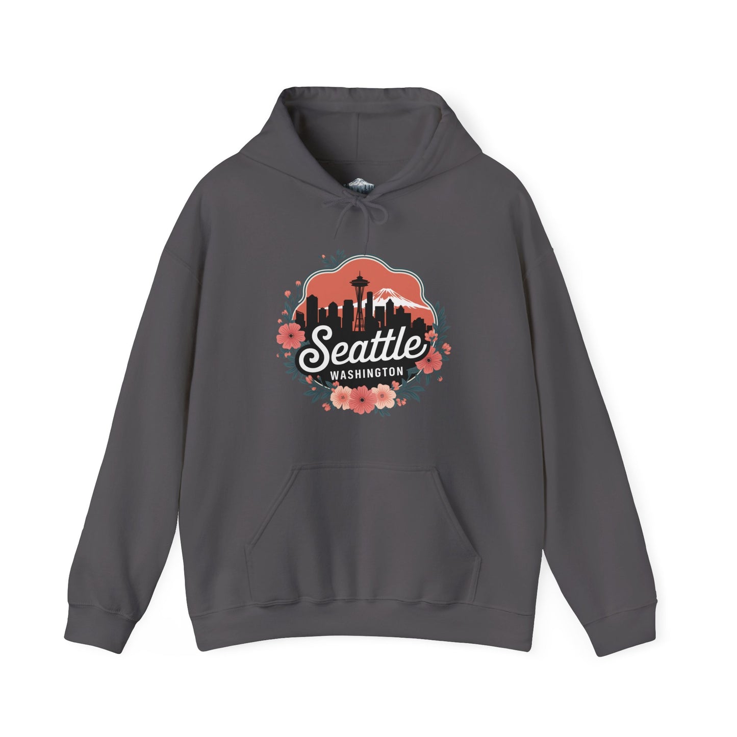 Floral Seattle City Skyline Hoodie