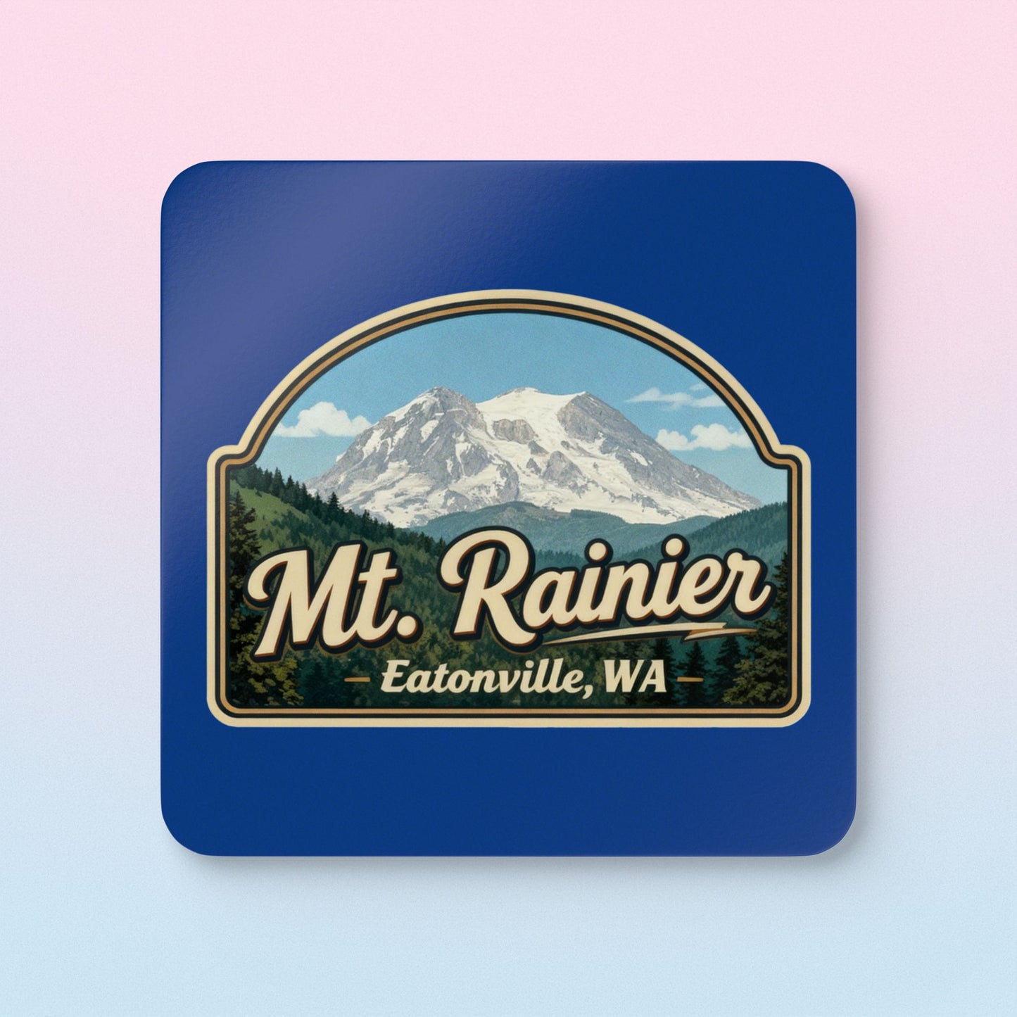 Mt. Rainier - Eatonville, WA Vintage Coaster Set