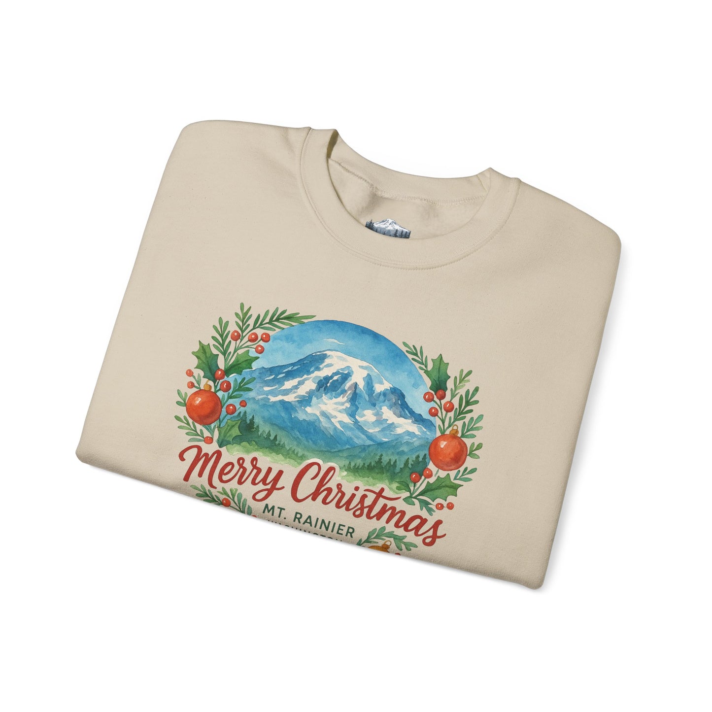 Mt. Rainier - Washington Merry Christmas Sweatshirt