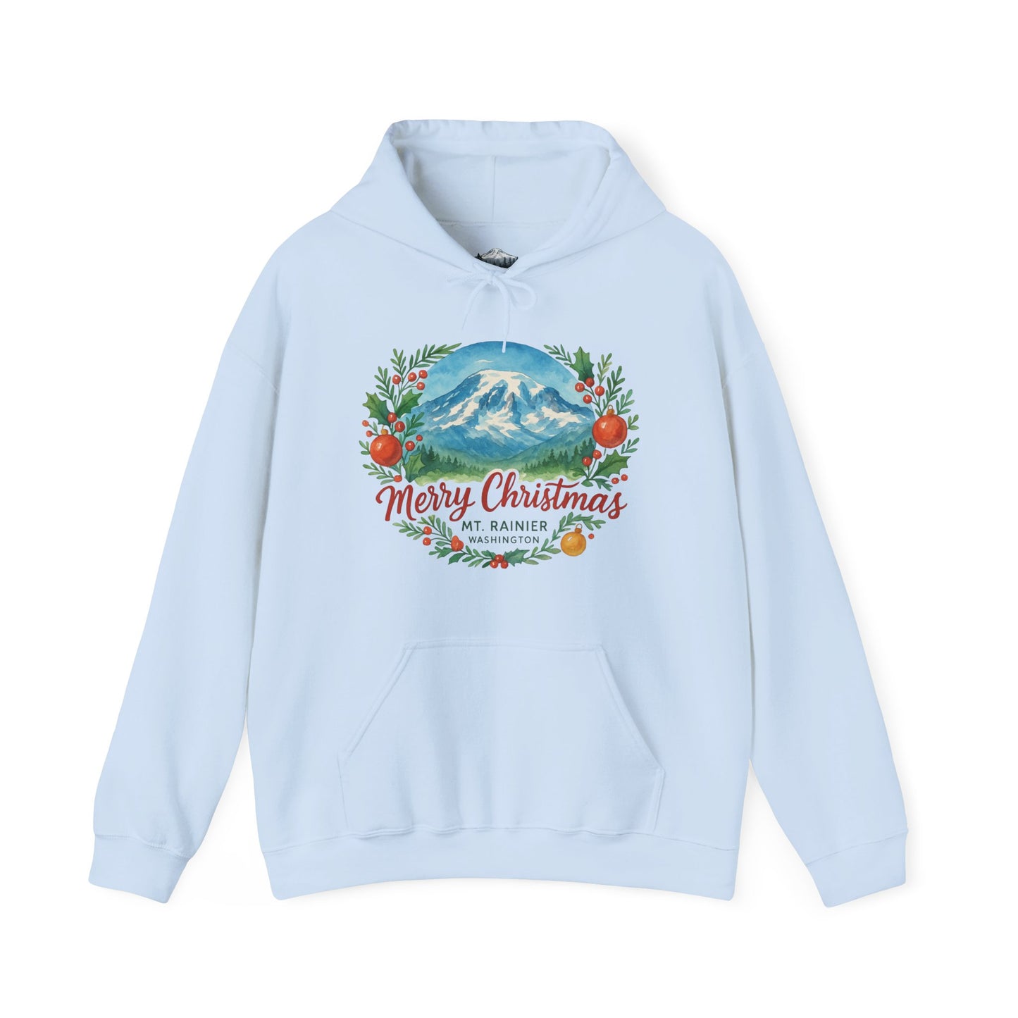 Mt. Rainier - Washington Merry Christmas Hoodie