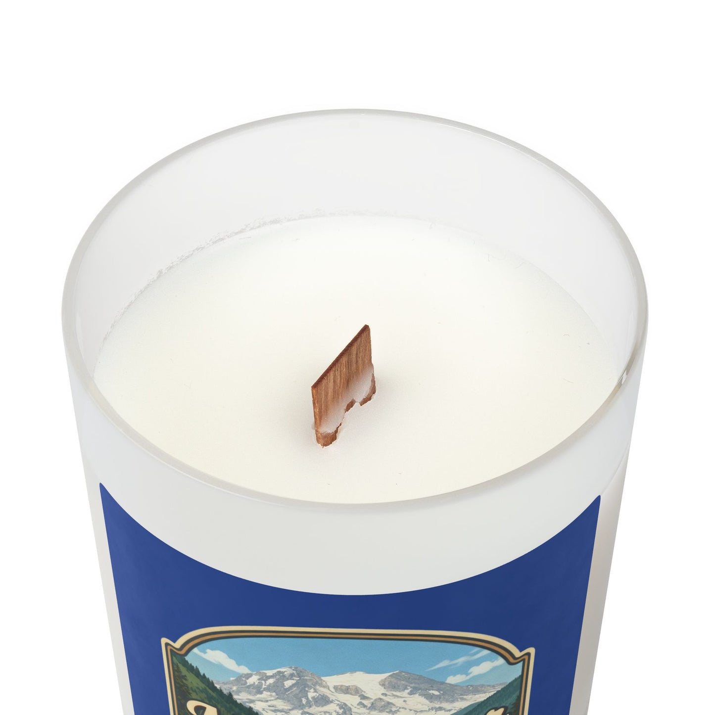Mt. Rainier - Eatonville, WA Vintage Frosted Glass Candle
